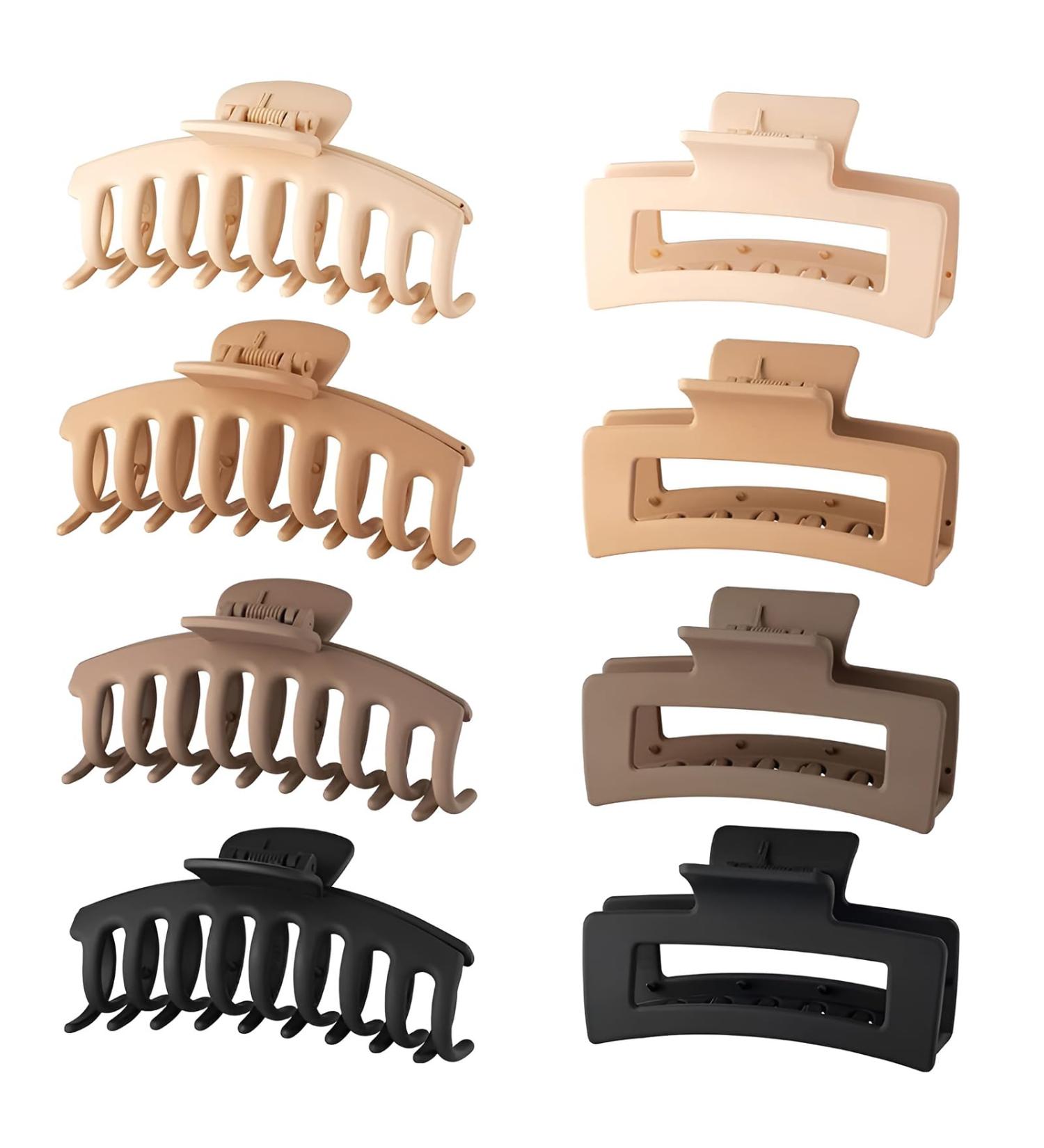 AUSYIWI 8 Pieces Large Square Barrette Barrette Non-Slip Hair Clips for Elegant Girls 11cm - Buy Online on GoSupps.com