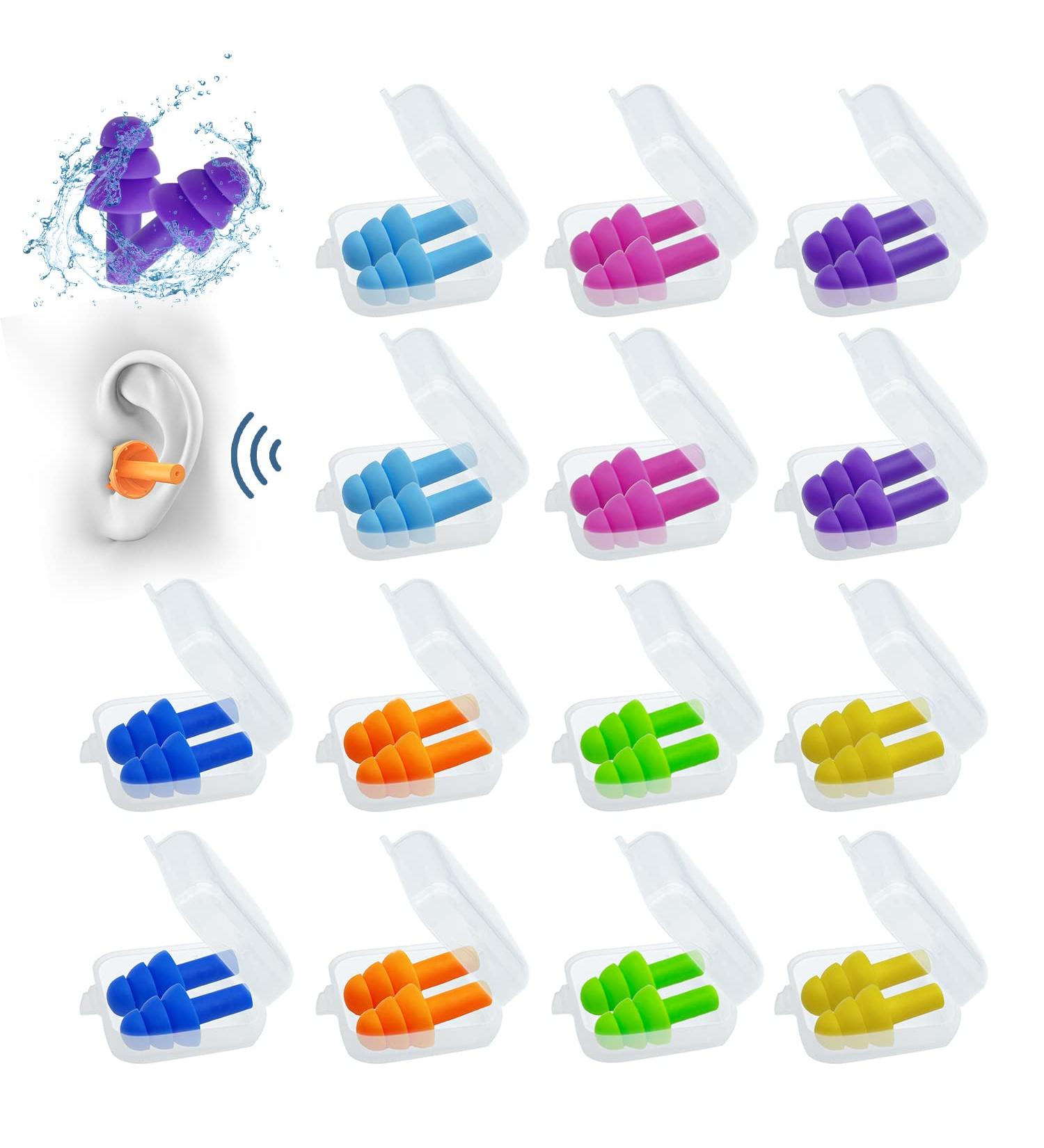 Silicone Ear Plugs for Sleeping 14 Pairs Reusable Earplugs Noise Reduction Ear Plugs Soft Waterproof Earplugs Hearing Protection for Concert Swimming Study Loud Noise Snoring - Buy Online on GoSupps.com