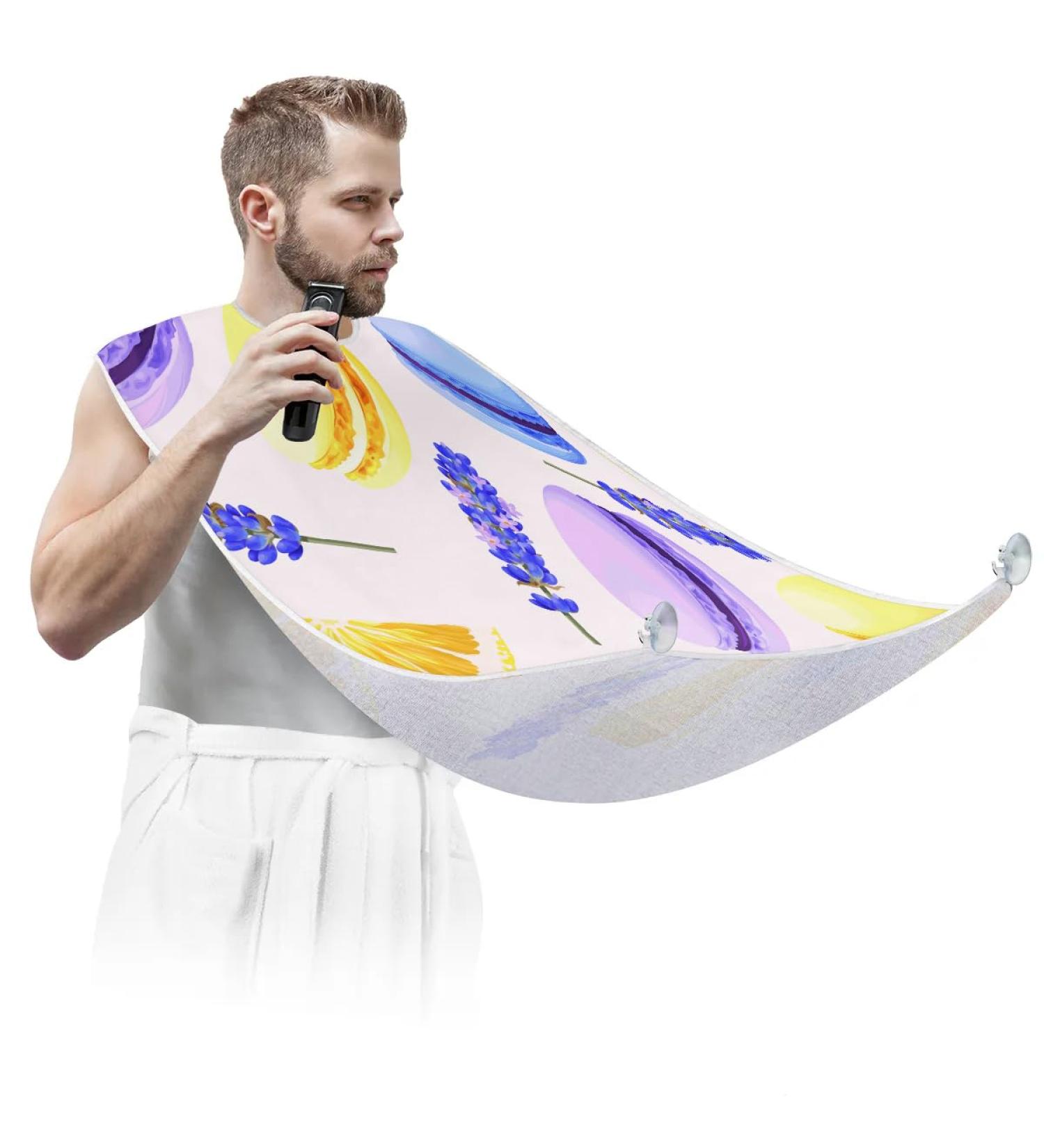 Macaroon Beard Bib Apron - Non-Stick Waterproof Hair Catcher for Men | Perfect Grooming Gift with Suction Cups - Buy Online on GoSupps.com