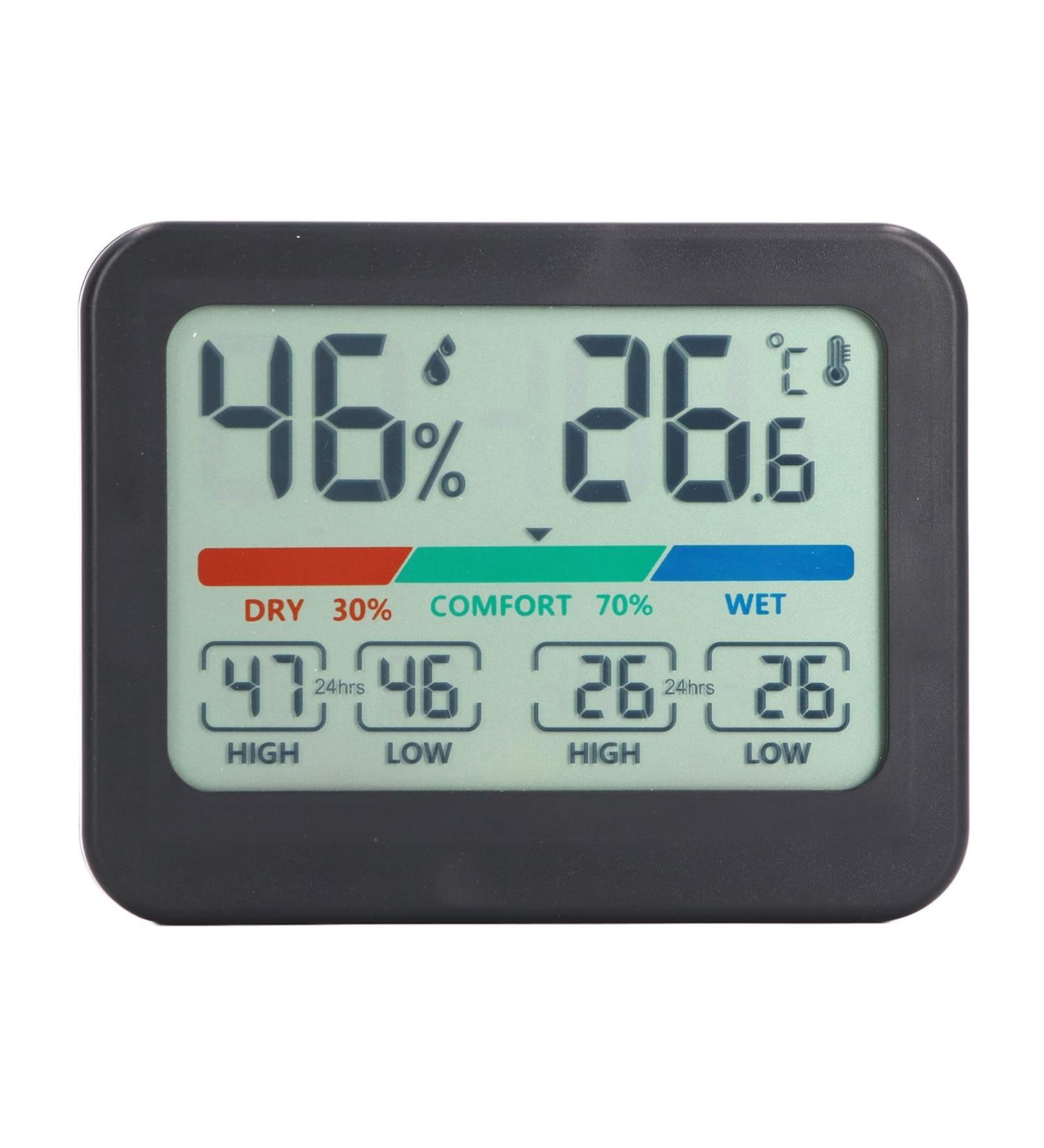 Buy Risegun Digital Hygrometer & Thermometer | LCD Temperature & Humidity Monitor with Magnetic Back - Accurate Indoor Climate Control - Buy Online on GoSupps.com