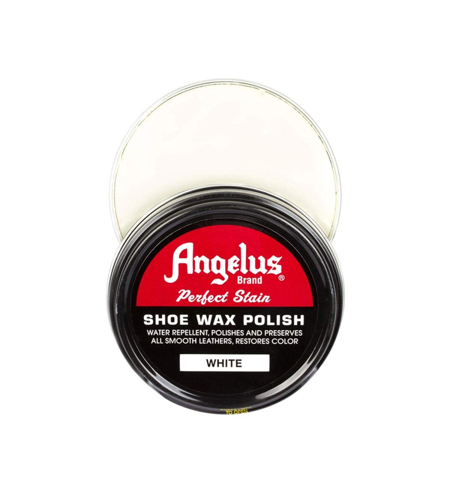 Angelus Perfect Stain Leather Shoe Wax Polish White for Leather Shoes And Boots Water Repellent - White Colour - Buy Online on GoSupps.com