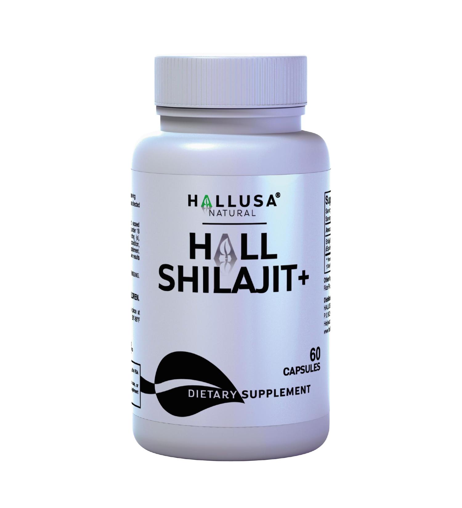 Hallusa HallShilajit - Himalayan Shilajit 1000mg Shilajit for Men & Women Extract Fulvic Acid Energy Support - 60 Capsules - Buy Online on GoSupps.com