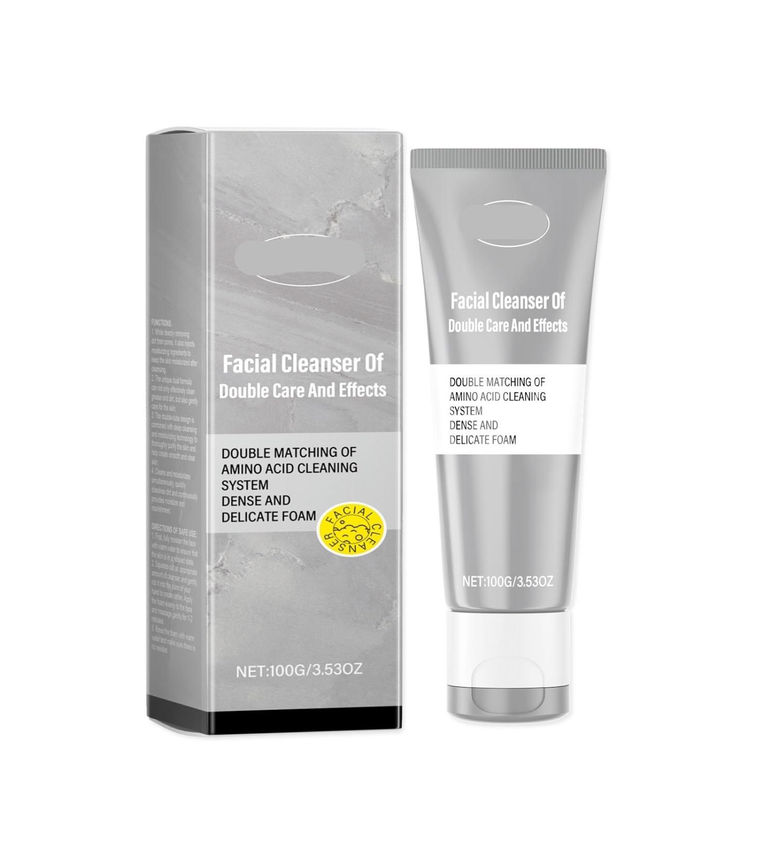 Double Action Cleaning & Moisturizing Facial Cleanser - Gentle Face Wash For Deep Pore Cleansing Hydrating & Refreshing Skin(2PCS) - Buy Online on GoSupps.com