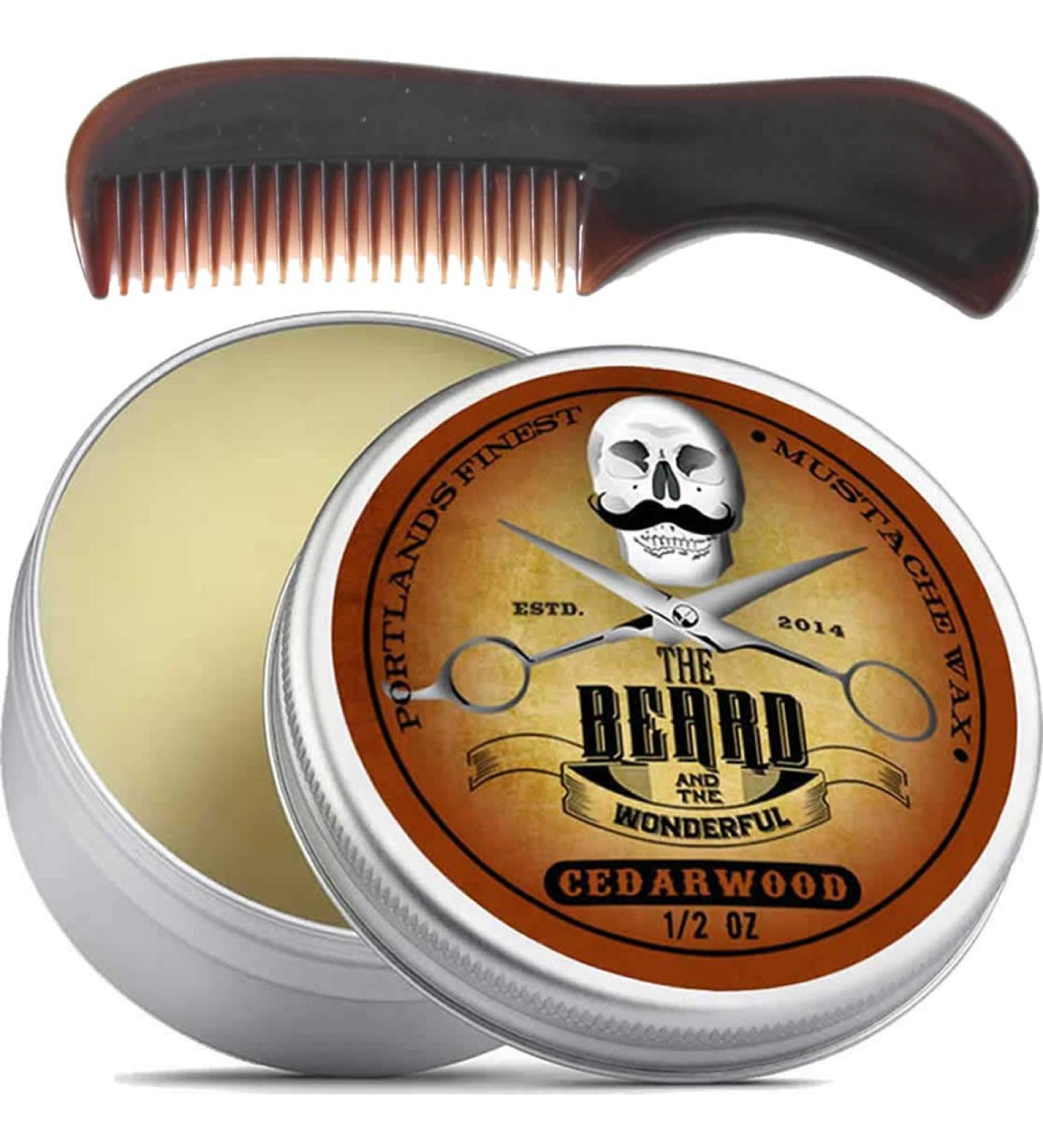 15ml Moustache & Beard Wax with Pocket-Sized Comb | Promotes Hair Growth | Strong Hold & Moisture Resistant | Cedarwood | All Natural Ingredients - Buy Online on GoSupps.com
