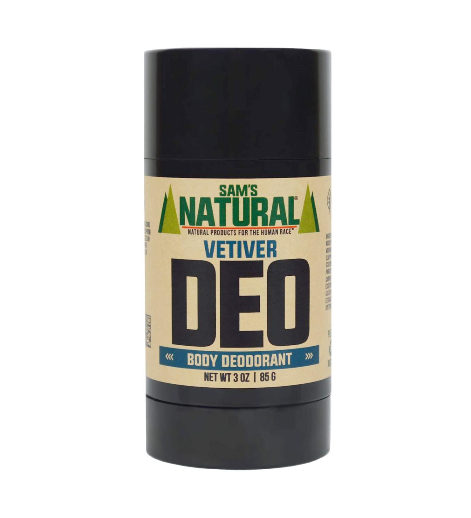 Sam s Natural Deodorant - Vetiver - Holiday Gifts - Stocking Stuffers - Gifts for Men - Aluminum Free DEO - No phthalates parabens sulfates or dyes - Vegan Cruelty Free - 3 oz - Buy Online on GoSupps.com