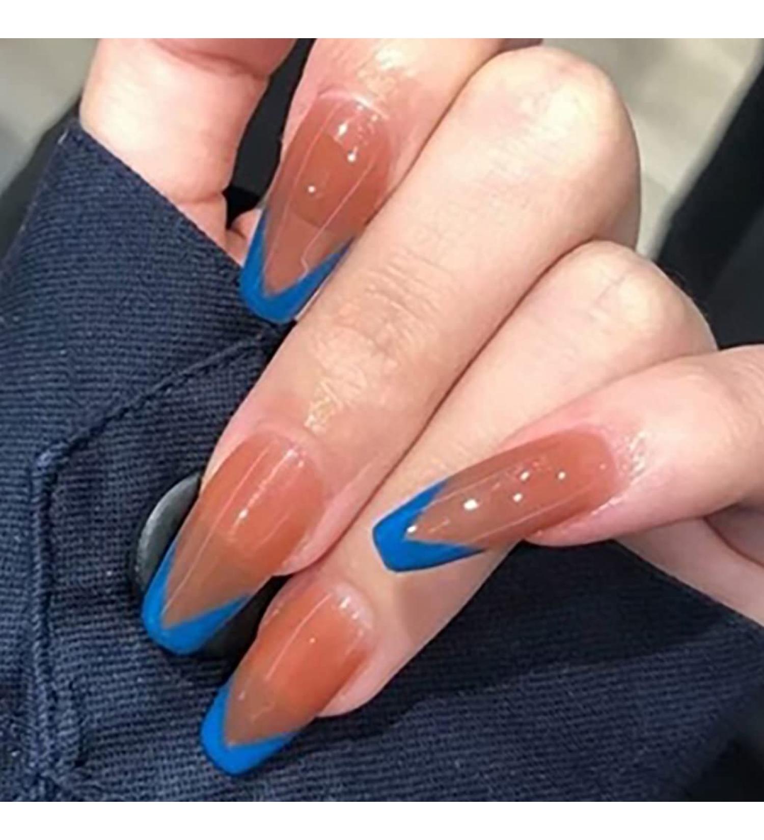 Brishow Coffin Artificial Nails - Shiny Ballerina Acrylic False Nails Full Cover 24 Pieces for Women & Girls - International Shipping - Buy Online on GoSupps.com