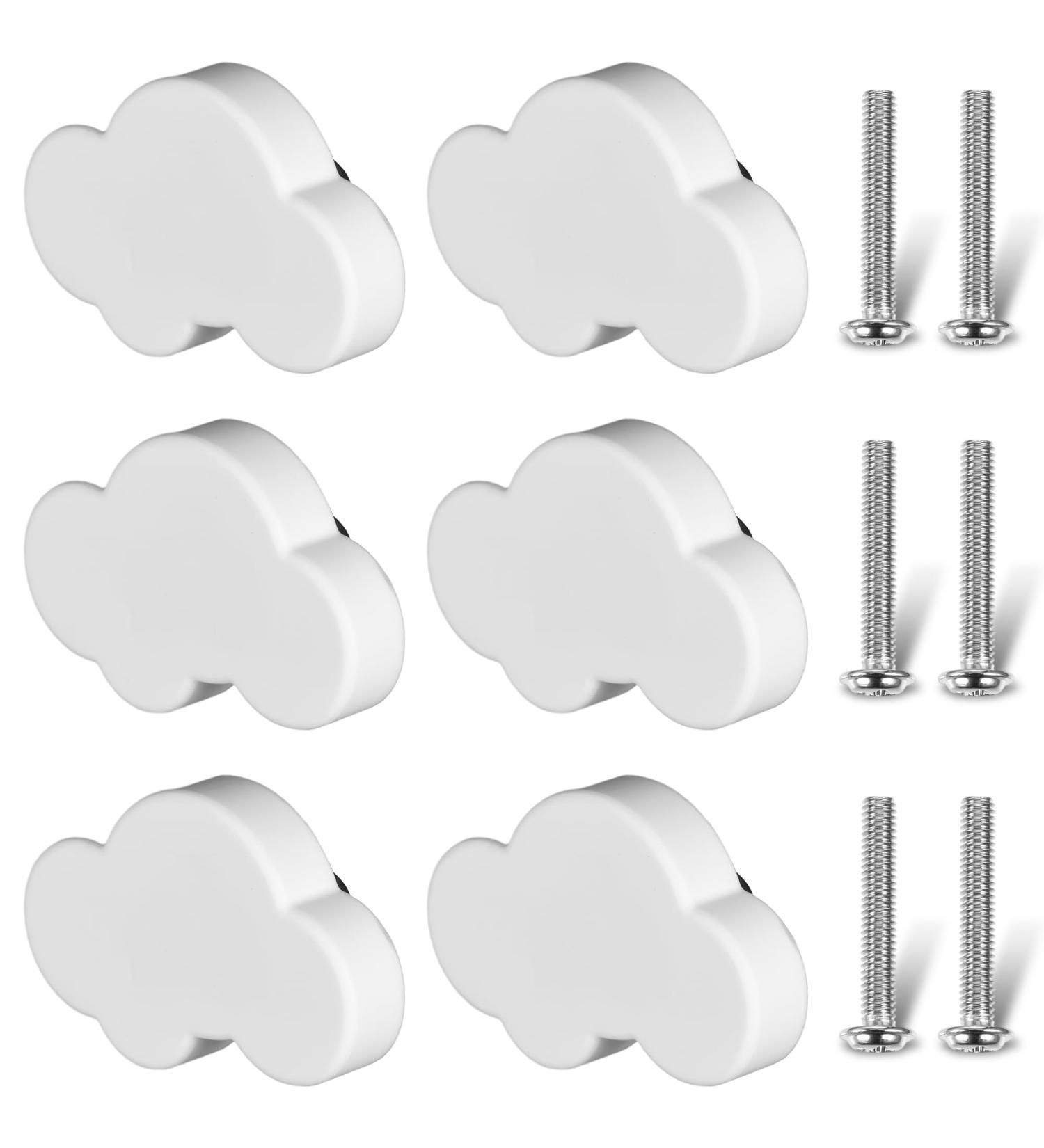 Buy EUIOOVM 6 Pack Cute White Cloud Cartoon Drawer Knobs - Fun Cabinet Pulls for Kids' Furniture - Buy Online on GoSupps.com