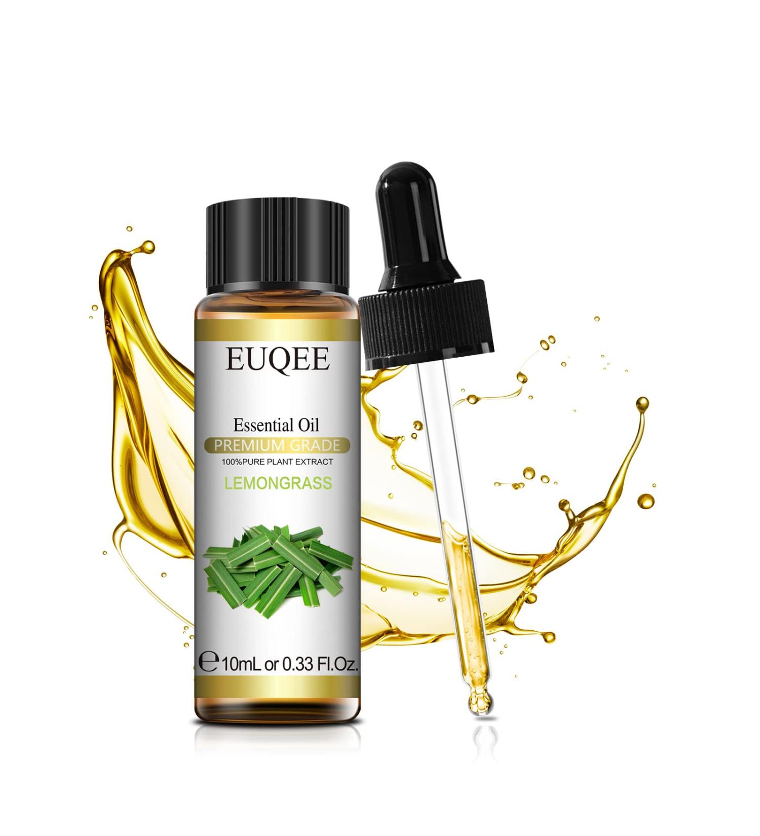 EUQEE Lemongrass Essential Oil 10ml - Pure & Natural Aromatherapy Oil for Home Relaxation - Diffuser & Humidifier Blend - Pack of 1 - Buy Online on GoSupps.com