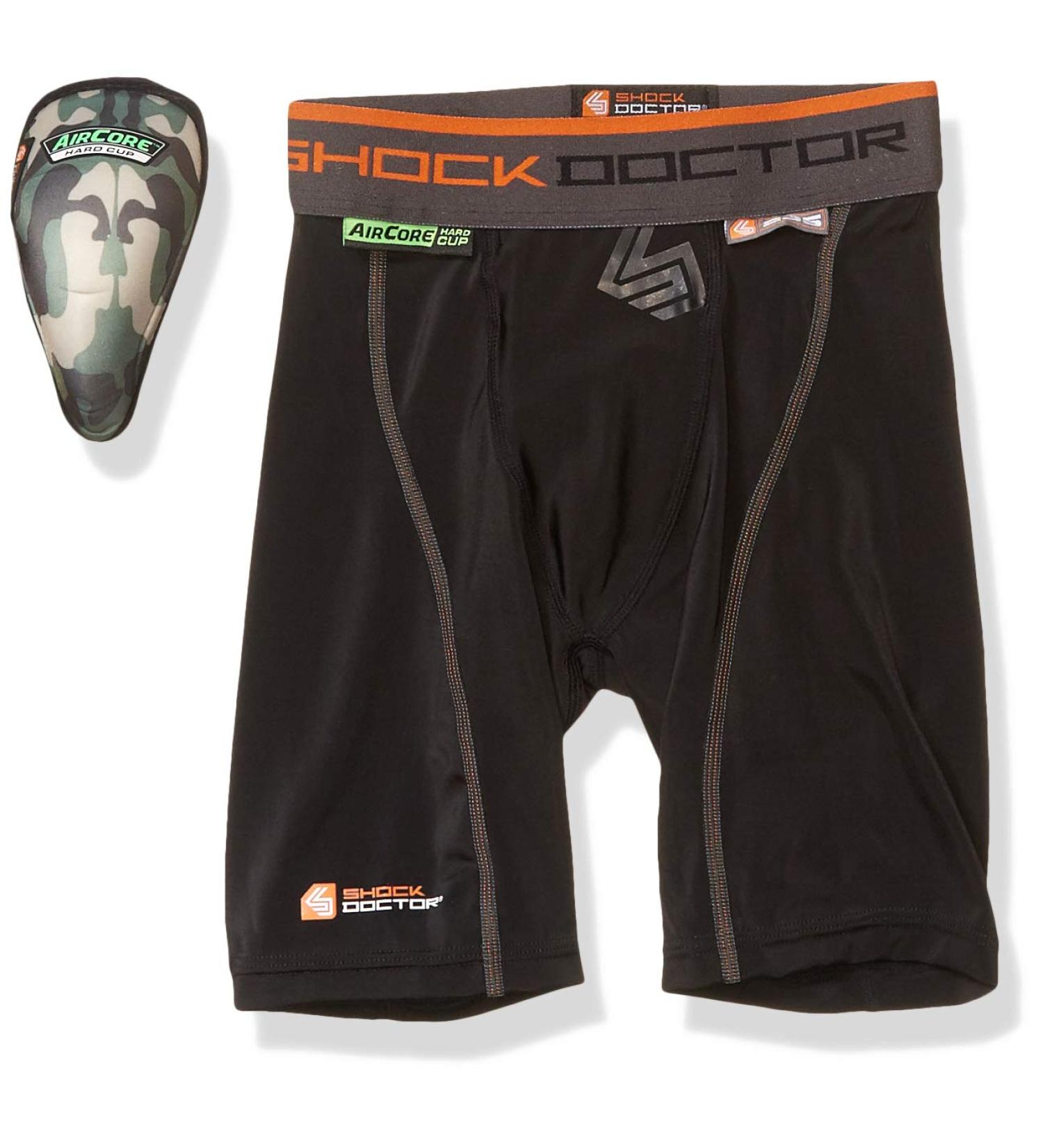 Shock Doctor Adult 235 Compression Short with Hard Cup - Black, X-Large - Buy Online on GoSupps.com