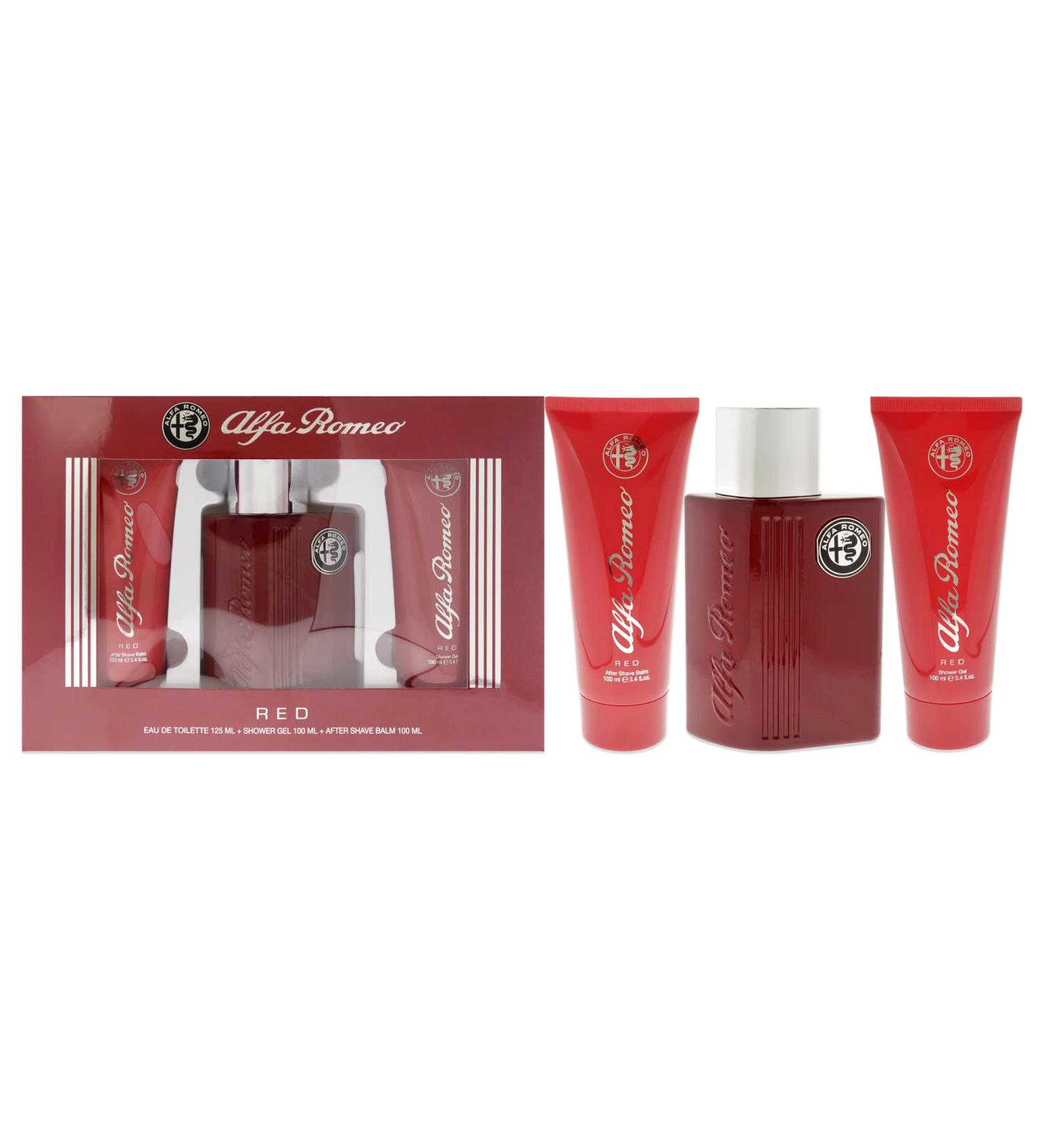 Alfa Romeo Alfa Romeo Red 4.2 oz EDT Spray 3.4oz Shower Gel 3.4oz After Shave Balm Men 3 Pc Gift Set (10034095) - Buy Online on GoSupps.com