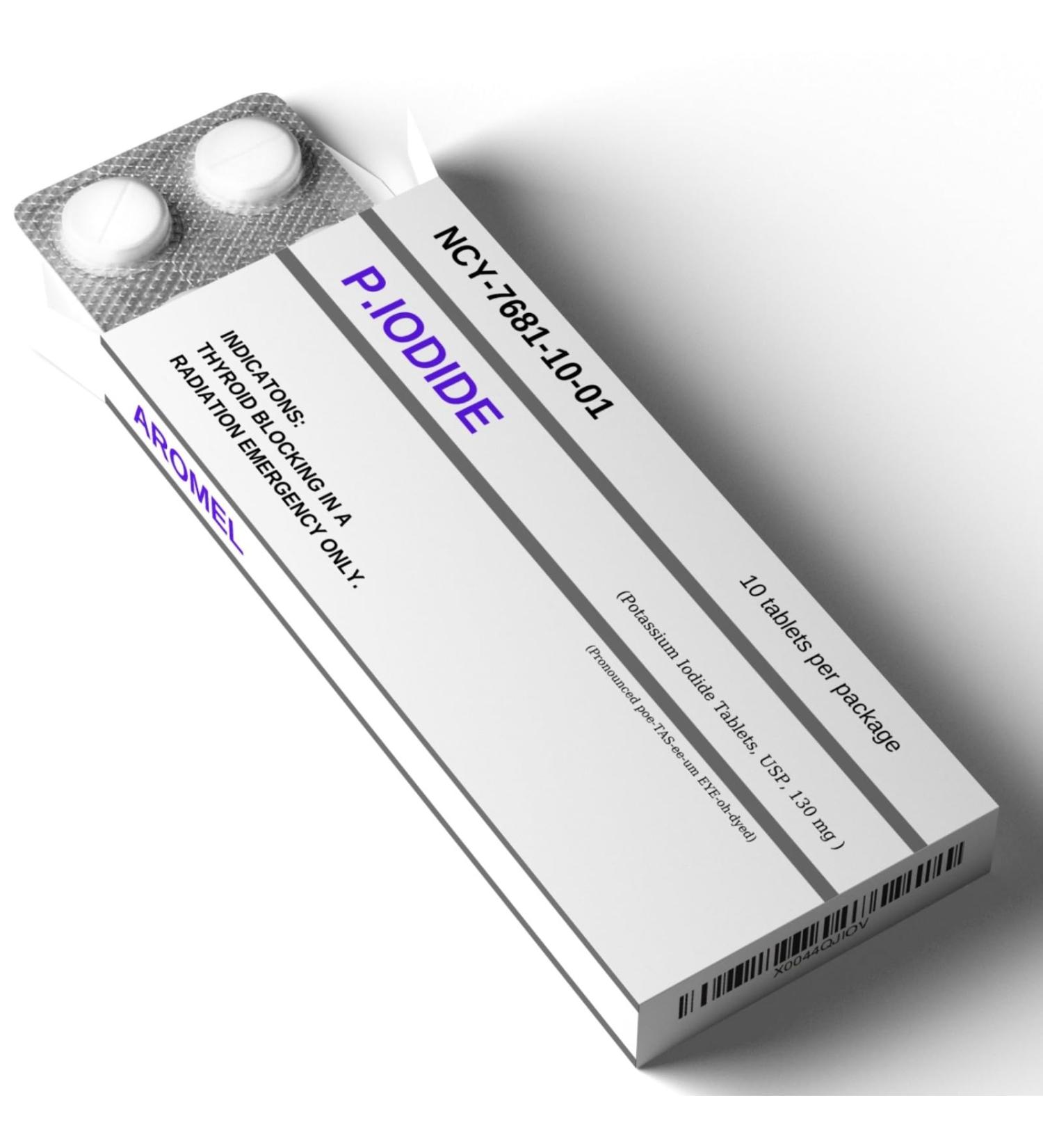 Potassium Iodide Tablets by Aromel (10 Tablets) 130 mg Pack of 1