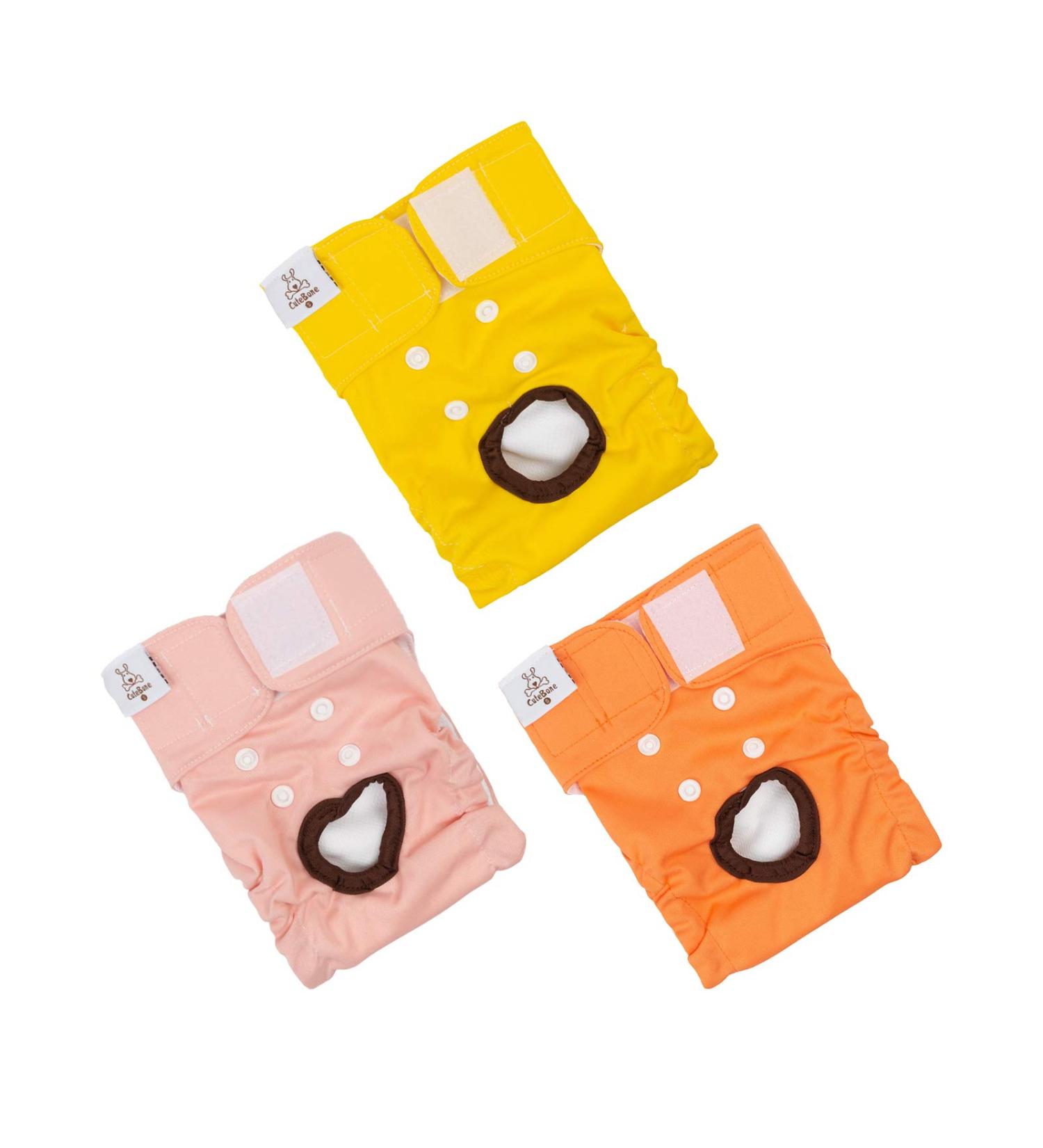 Cutebone 3-Pack Washable Dog Diapers | Waterproof Puppy Pants for Heat | Valentine's Day Rose Collection | Size M (41-53cm) - Buy Online on GoSupps.com