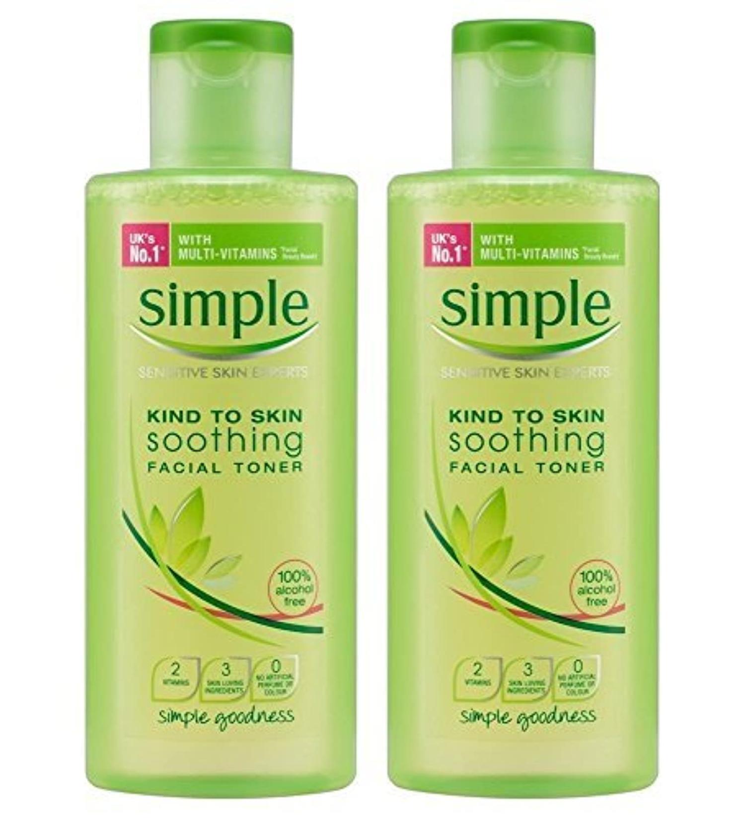 Simple Kind To Skin Soothing Facial Toner 6.7 oz (200ml) - Pack of 2 | Gentle Toner for Sensitive Skin - Buy Online on GoSupps.com