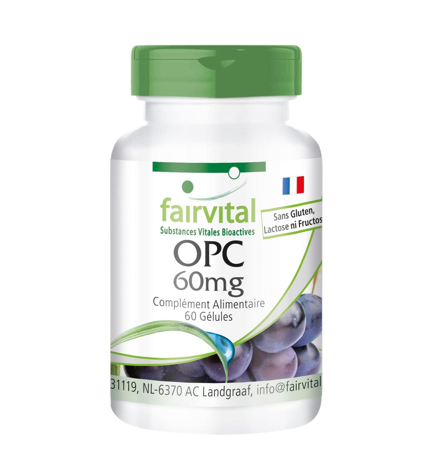 Fairvital | OPC 60 mg - for 2 months - VEGAN - 60 capsules - Grape seed extract - oligomeric proanthocyanidins - Buy Online on GoSupps.com