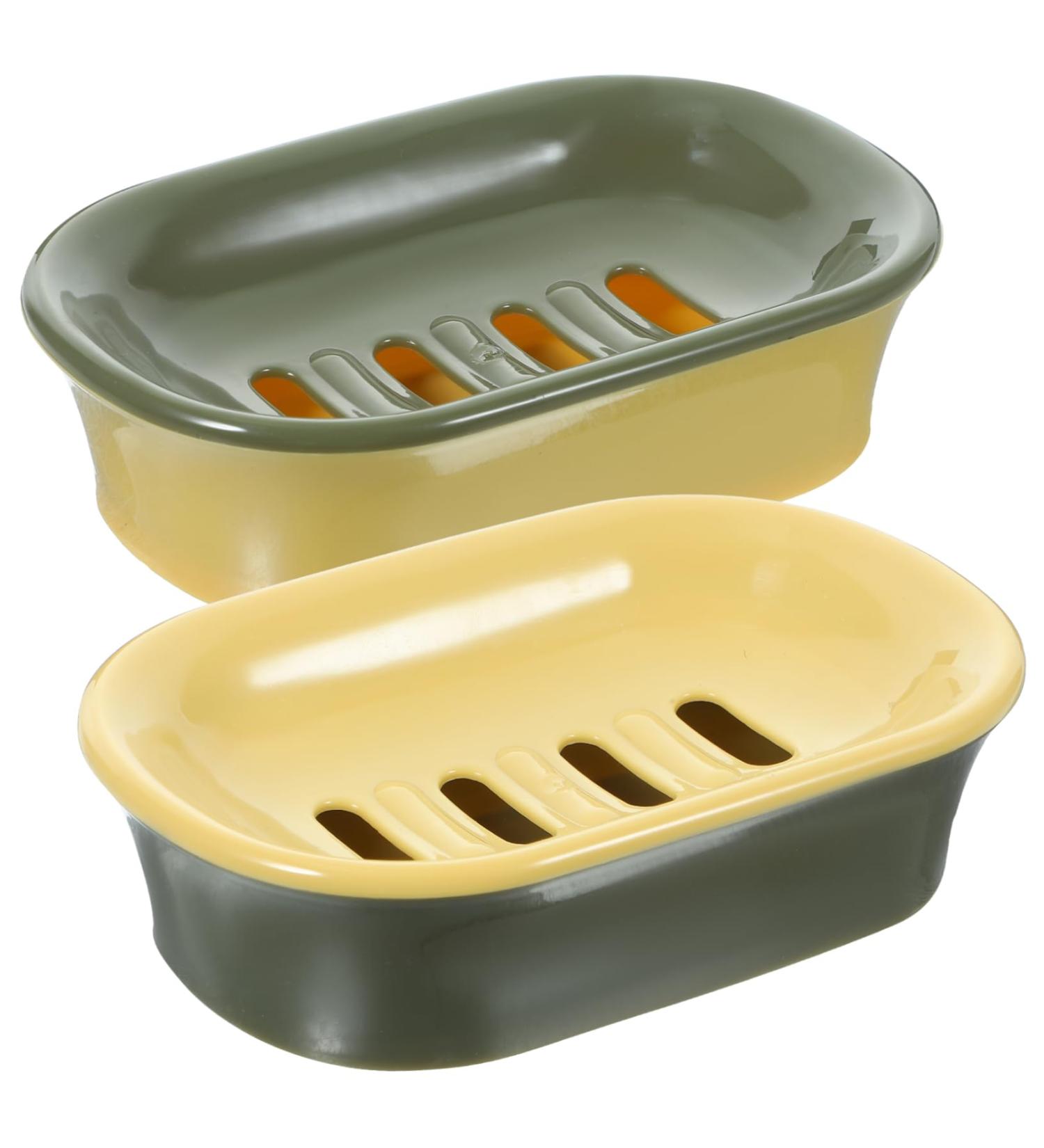 Ciieeo 2pcs Soap Box Sink Sponge Holder Self Draining Soap Holder Soap Plate Dish Sink Soap Rack Camping Soap Holder Plastic Soap Case Bar Soap Holder Soap Dish Double Layer Travel Pp - Buy Online on GoSupps.com