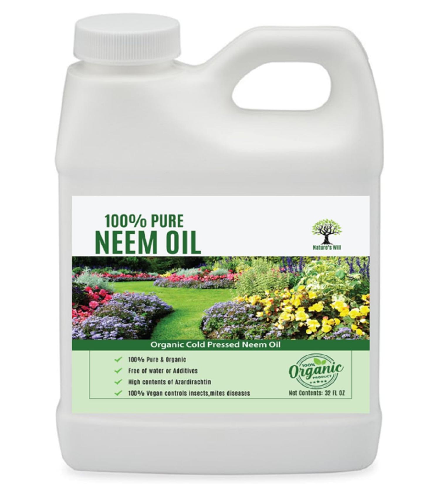 Nature's Will Pure Organic Neem Oil for Indoor and Outdoor Plants and Vegetable - 32 Fl Oz. - Buy Online on GoSupps.com