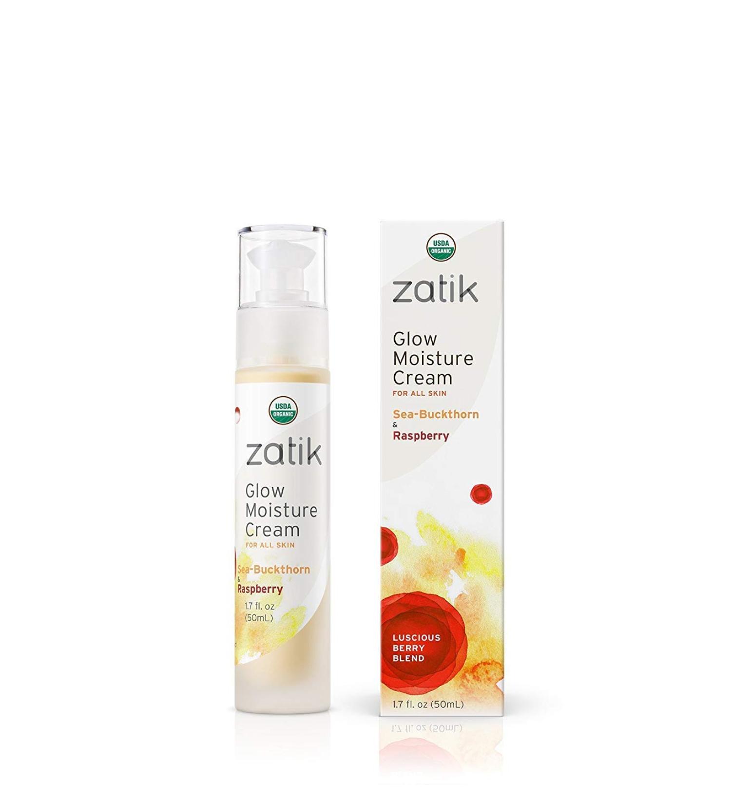 Zatik Naturals Glow Moisture Cream | Organic Sea-Buckthorn & Raspberry Blend | Vegan Non-GMO Gluten Free | 1.7 oz - Buy Online on GoSupps.com
