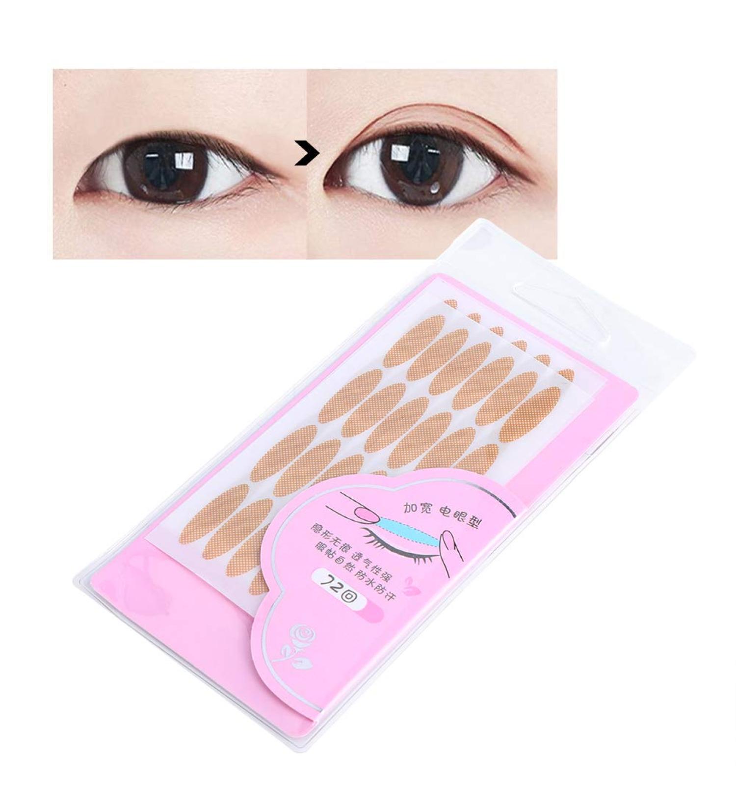 Eyelid Tape For Hooded Eyes Lifter 72 Pairs Invisible Double Eyelid Tape Adhesive Makeup Sets Double Eyelid Tape Double Sided Eyelid Sticker Makeup Tool (Half Round Shape) - Buy Online on GoSupps.com