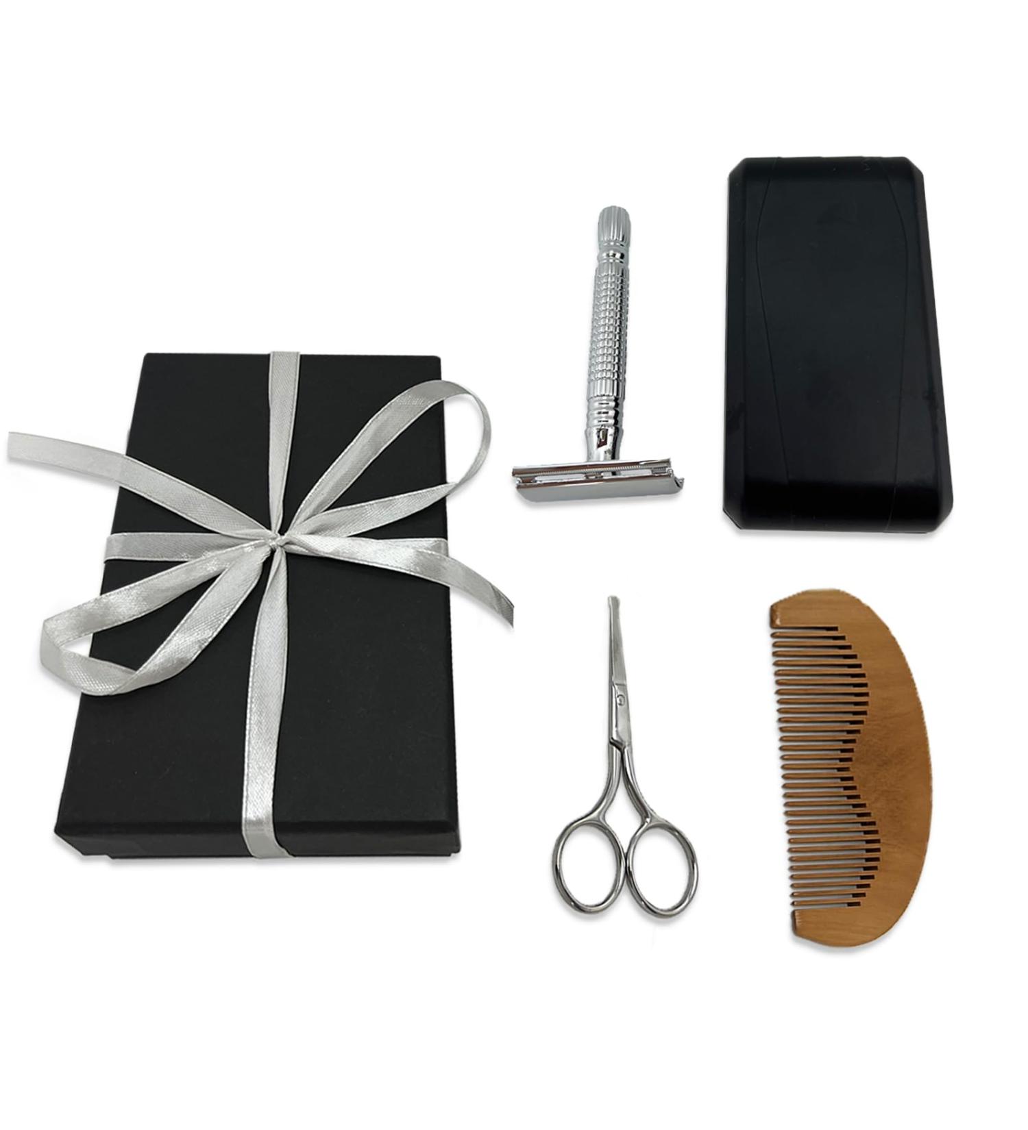 Double Edge Safety Razor Set - Metal Handle for Smooth Shaving | Heavy Duty Grooming Kit for Men | Reduces Razor Burn & Delivers Close Shave - Buy Online on GoSupps.com