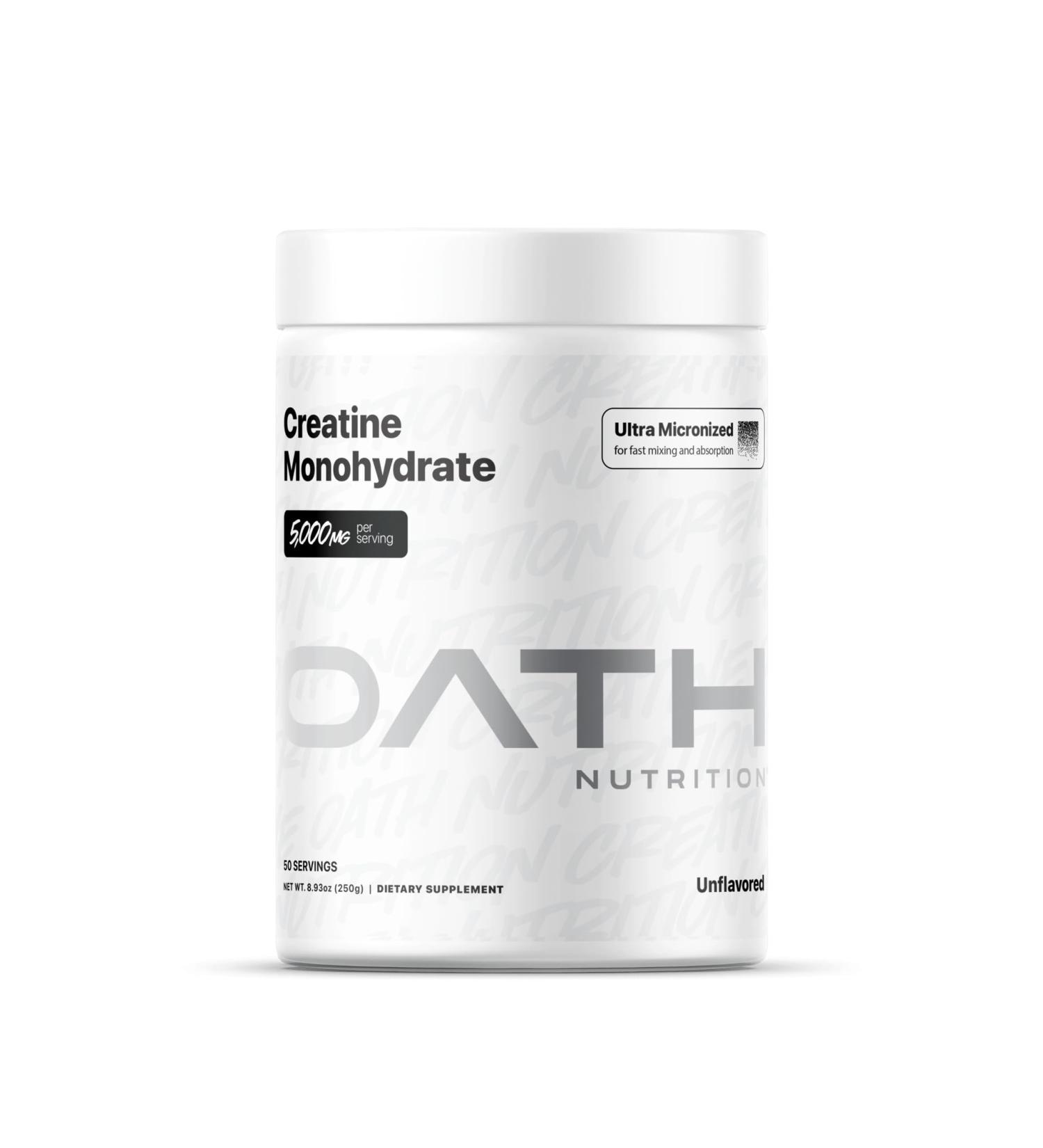 Oath Nutrition Ultra Micronized Creatine Monohydrate Powder Unflavored Gluten Free Non GMO Creatine Powder for Women and Men 5 000g per Serving 50 Servings - Buy Online on GoSupps.com