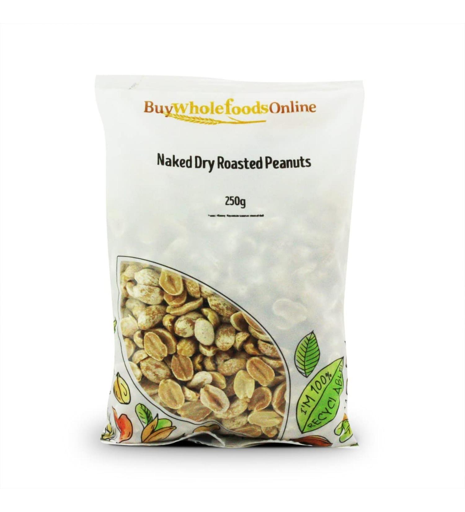 Naked Dry Roasted Peanuts 250g (BWFO)