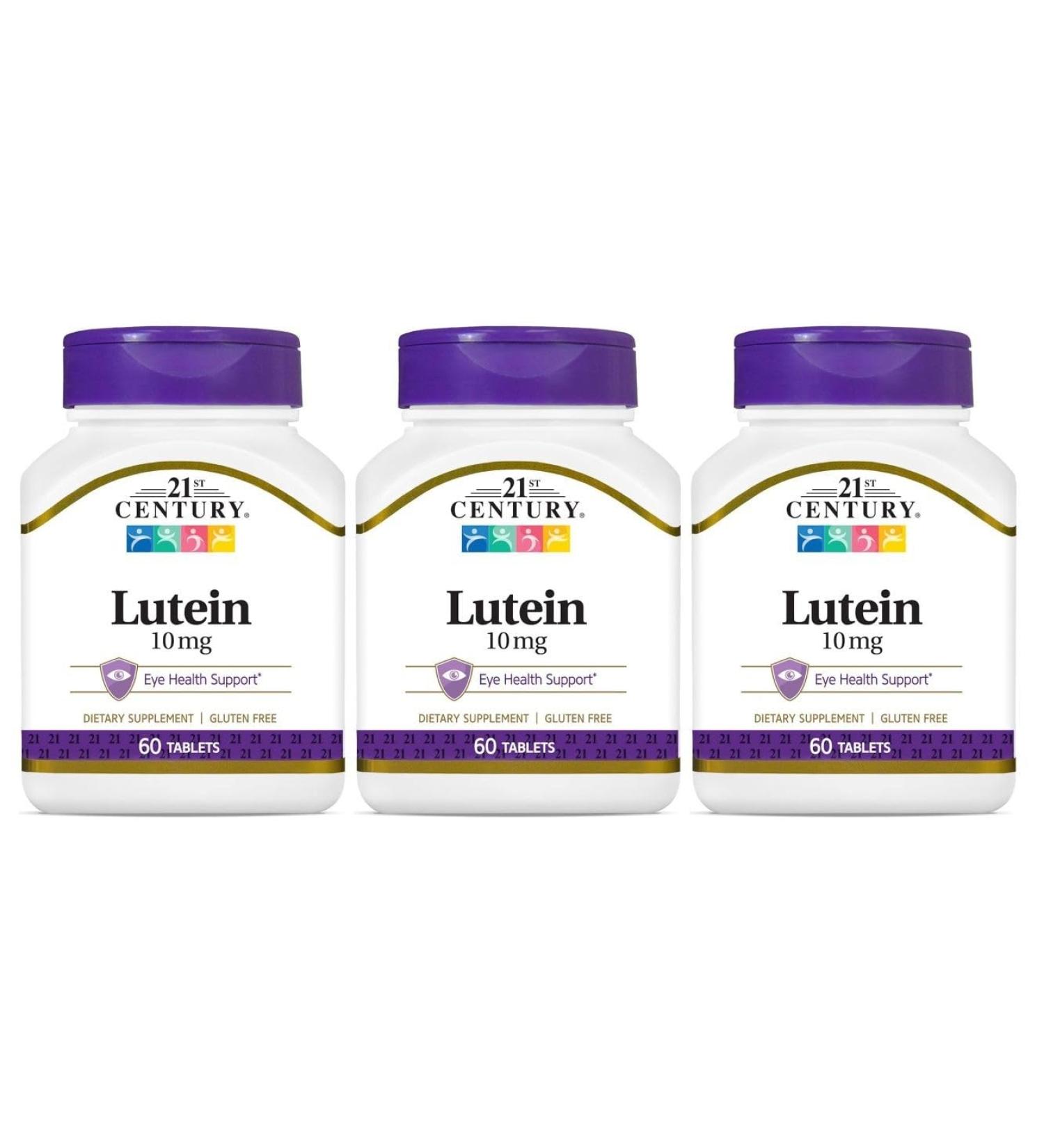21st Century Lutein 10 mg Tablets 60 Tablets ( 3) - Buy Packs and SAVE (Pack of 3) - Buy Online on GoSupps.com