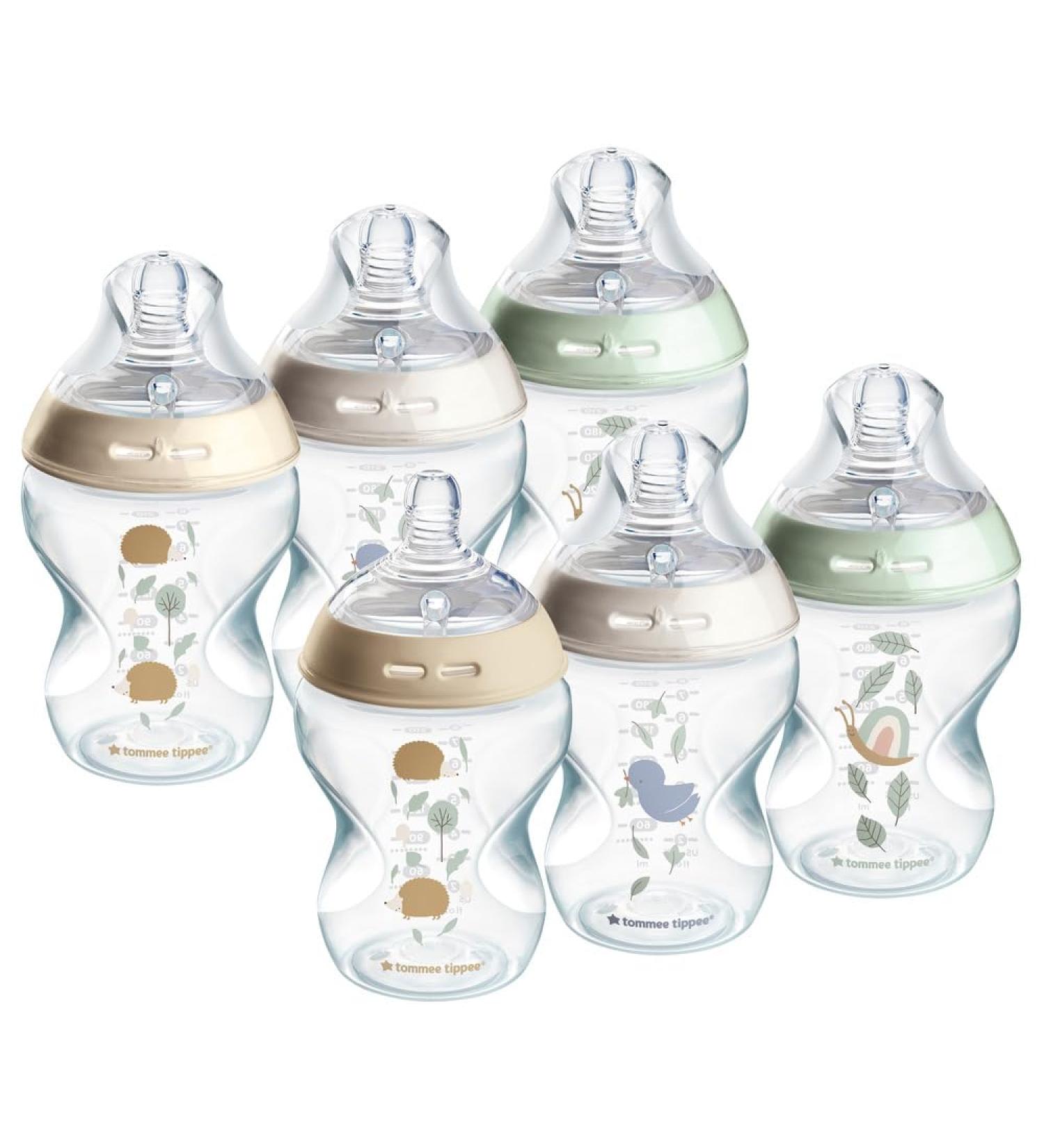 Tommee Tippee Closer to Nature Baby Bottles Breast-Mimicking Teat with Anti-Colic Valve 260 ml Pack of 6 Be Kind M - Buy Online on GoSupps.com