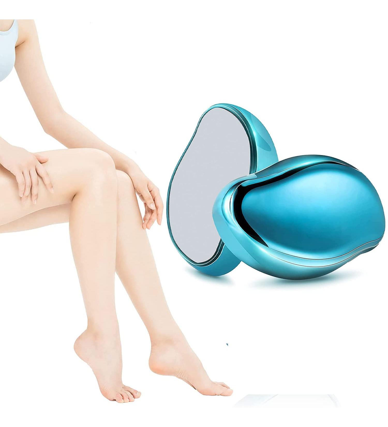 Crystal Hair Eraser - Painless Silky Hair Removal Stone for Women and Men - Fast & Easy Magic Hair Remover for Arms, Legs & Back (Sky Blue) - Buy Online on GoSupps.com