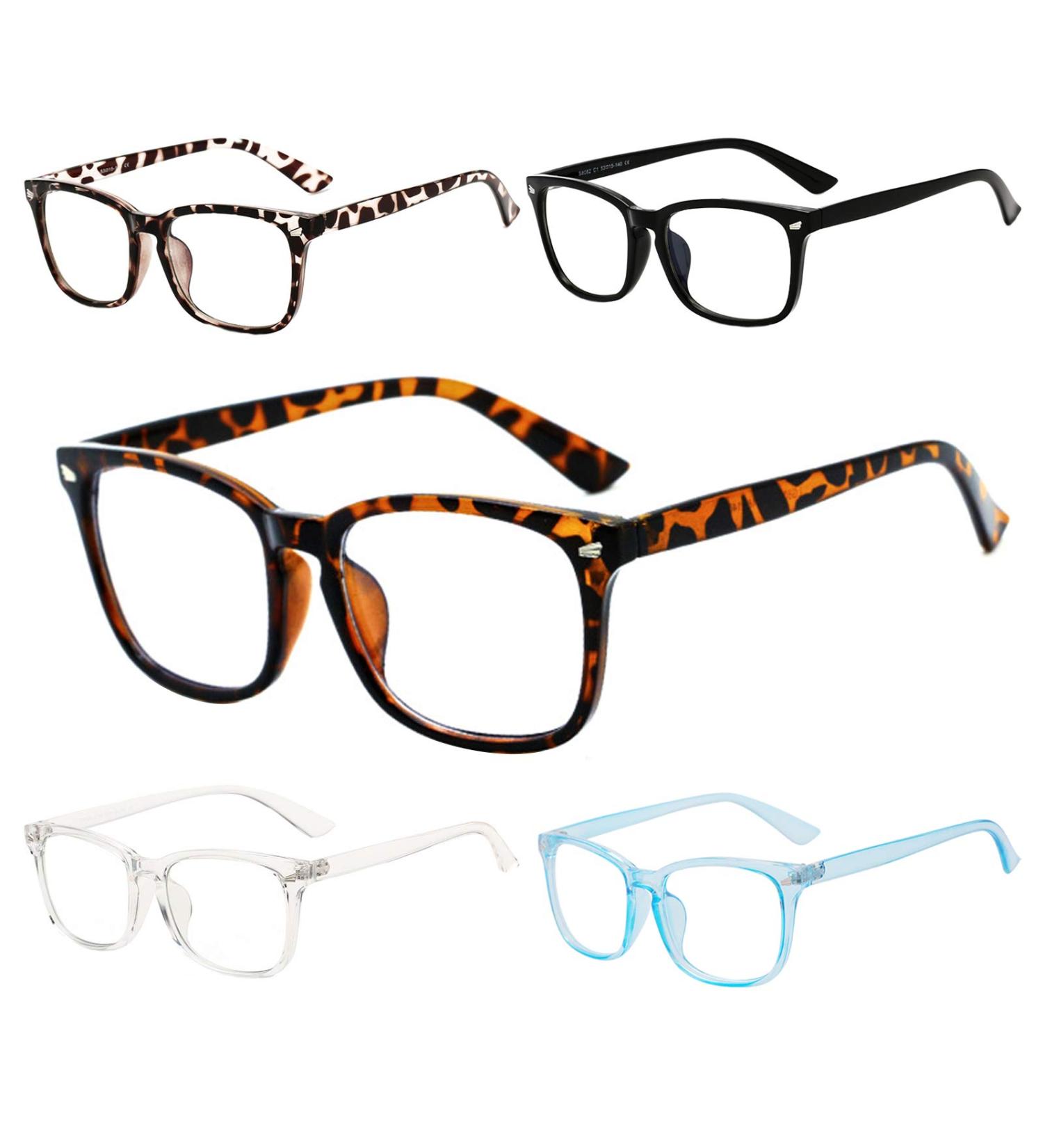 Blue Light Blocking Reading Glasses 5pcs Set for Women Men - Anti UV Ray Nerd Eyeglasses in Mixed Colors - 1.75x Magnification - Buy Online on GoSupps.com