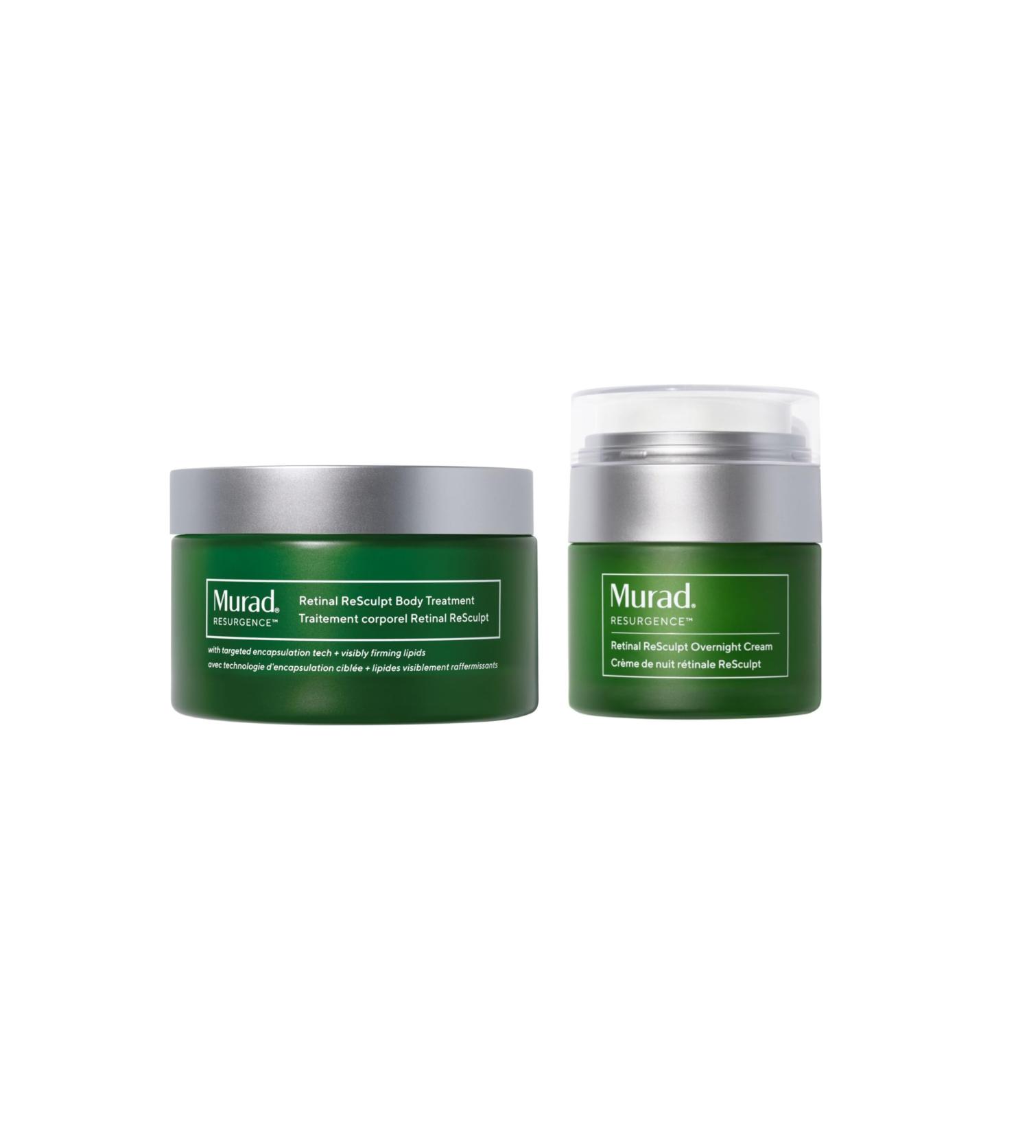 Murad Retinal Body & Night Cream Combo - ReSculpt Body Treatment & Overnight Cream for targeting Crepey Skin Cellulite Wrinkles and Stretch Marks Set of 2 - Buy Online on GoSupps.com