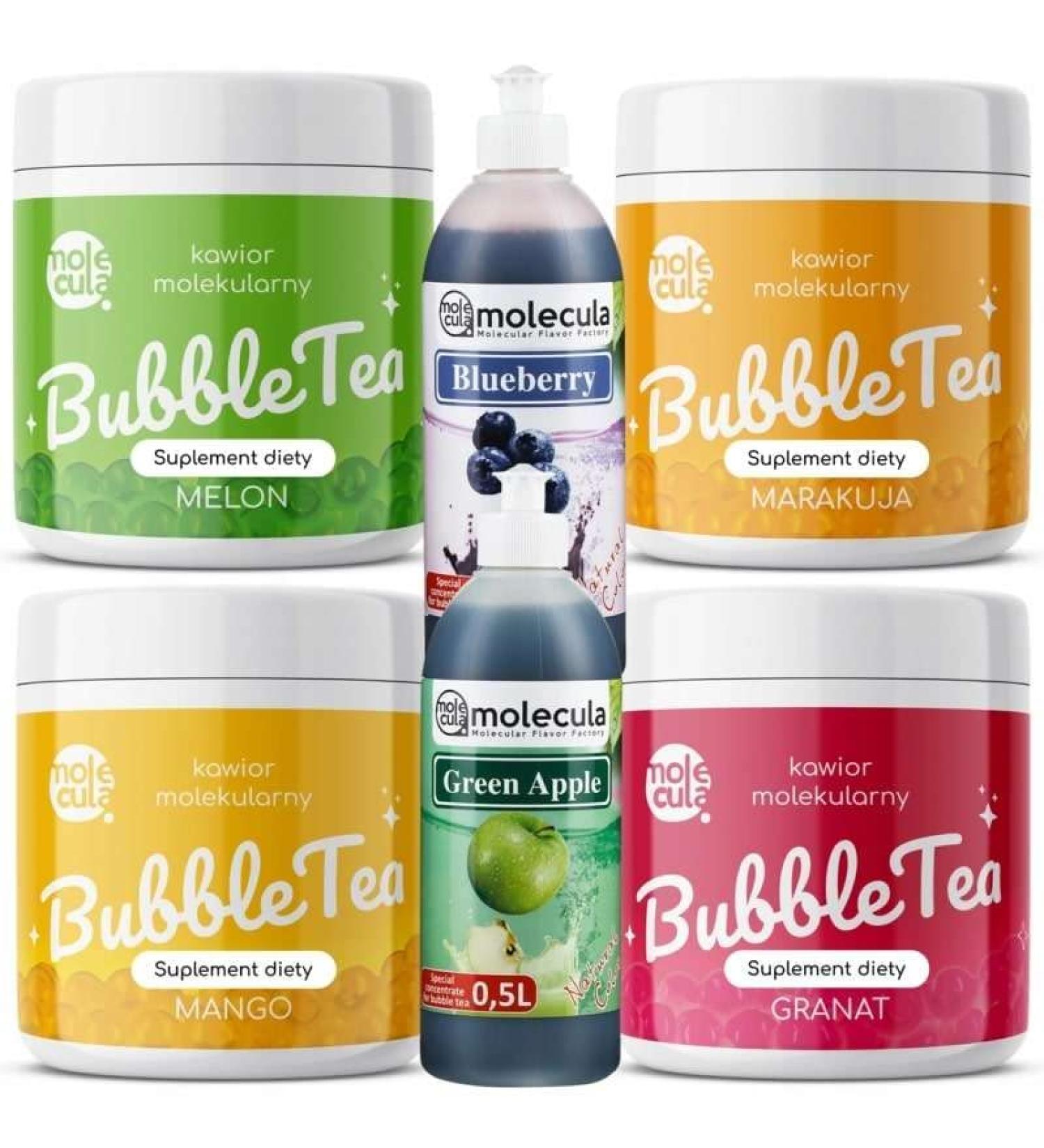 Buy Bubble Tea Pearl Popping Boba Set - Melon Pomegranate Passion Fruit Mango Balls Berry Syrup Cups & Straws - International Shipping Available - Buy Online on GoSupps.com