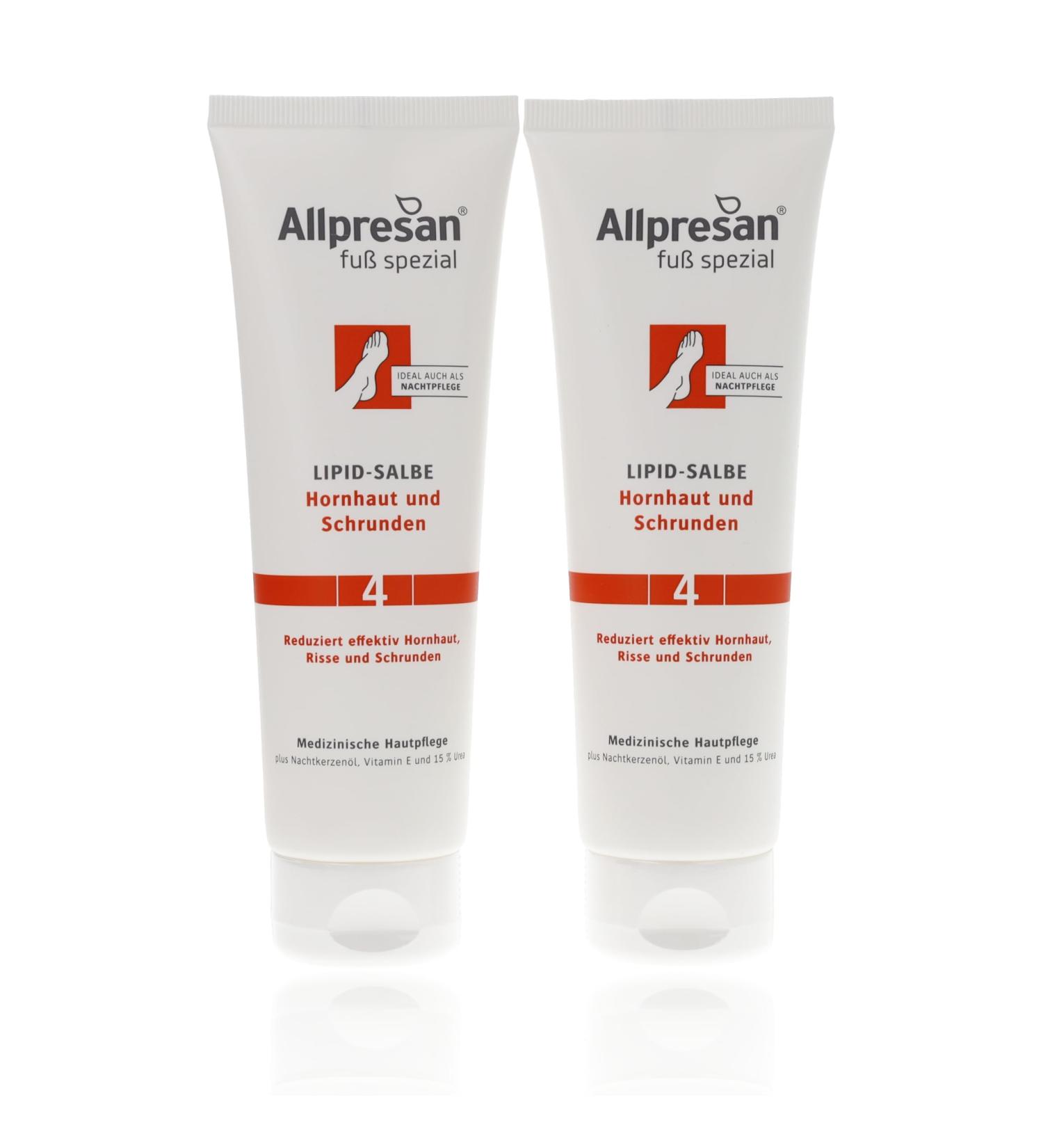 Allpresan 2 x 125ml Lipidic Ointments #4 for Calluses and Cracks for Daily Care for Callous Feet - Buy Online on GoSupps.com
