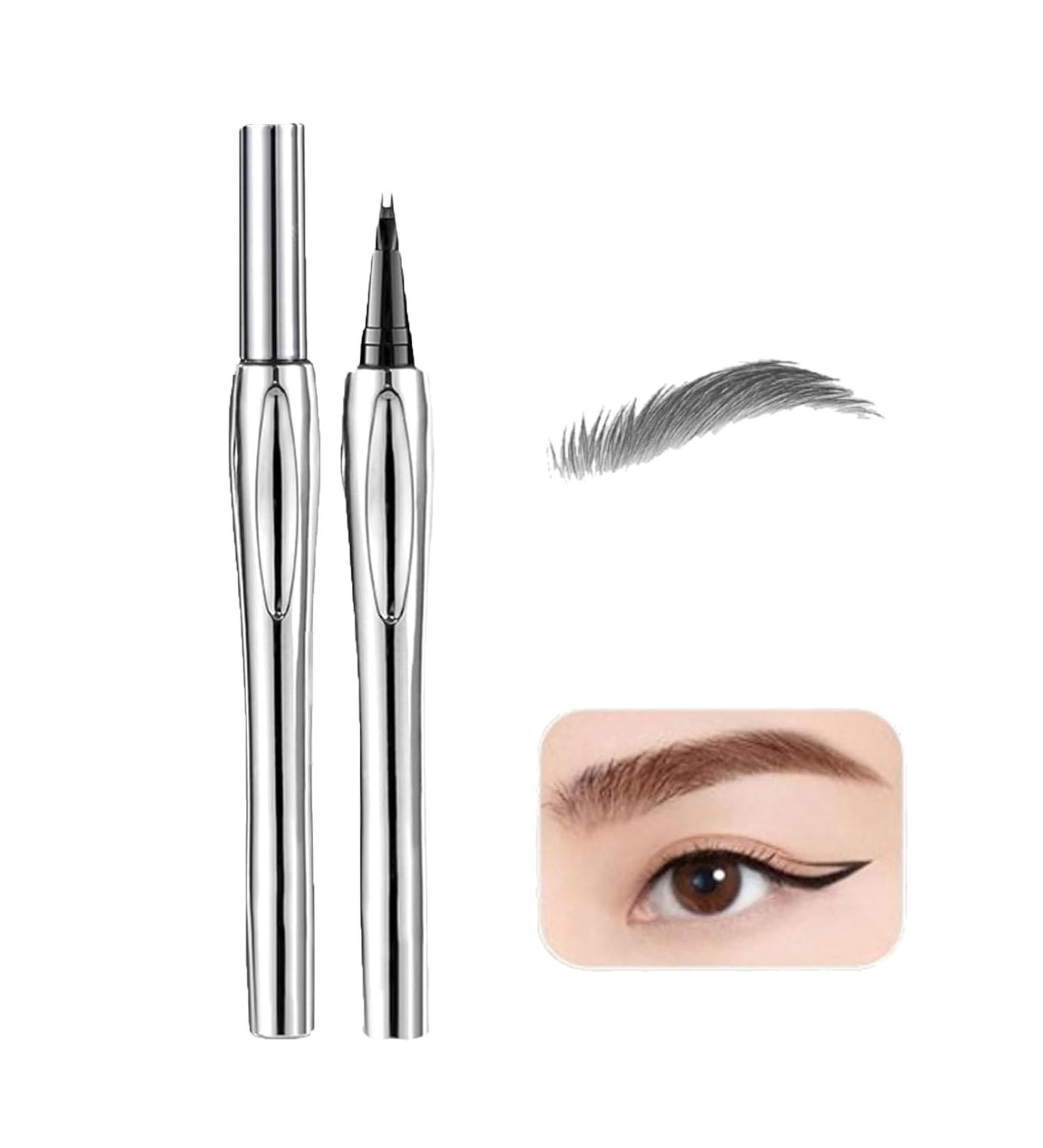 Cooklesa Eyebrow Natural Waterproof Eyebrow Pen With Microfine Tip Two-Pronged Eyebrow Pencil with Micro-fork Tip 3D Waterproof Microblading Eyebrow Pen (03Black) - Buy Online on GoSupps.com