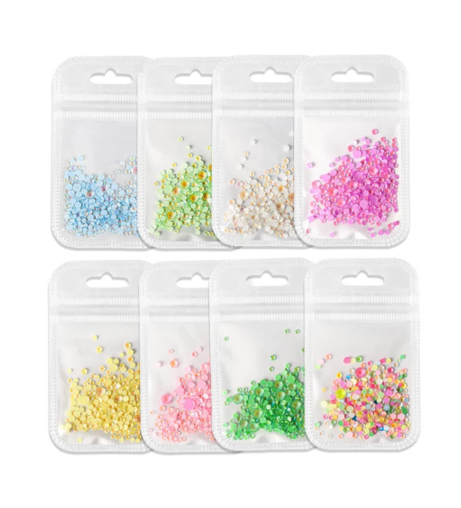 HERIS 8 Pack Fluorescent Glow Nail Art Rhinestones - DIY Manicure Decorations - Buy Online on GoSupps.com