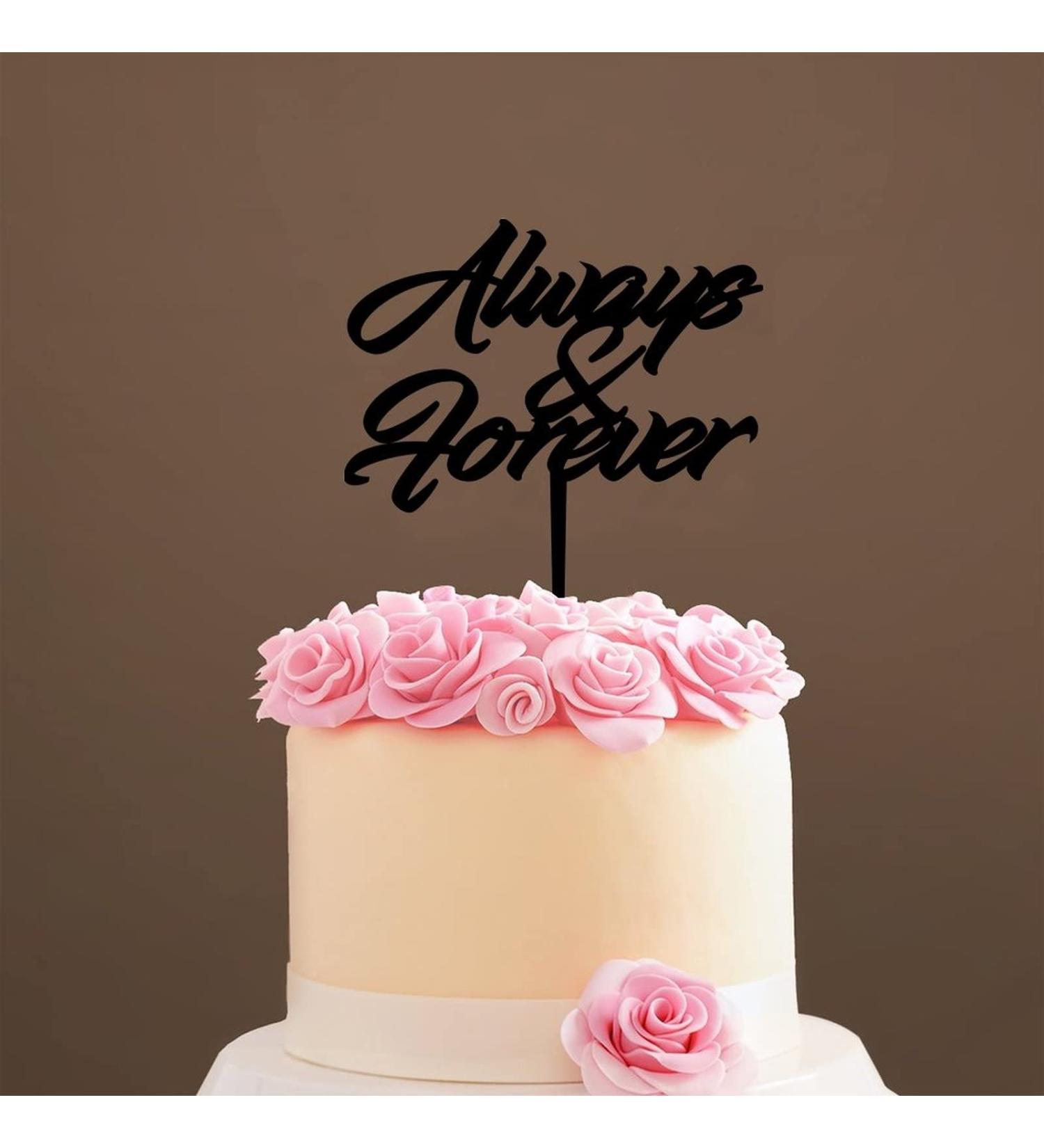 Always and Forever Torten Attachment | Wedding Cake Accessories | Acrylic Black | Best Trial Cake Decor for Your Special Day - Buy Online on GoSupps.com