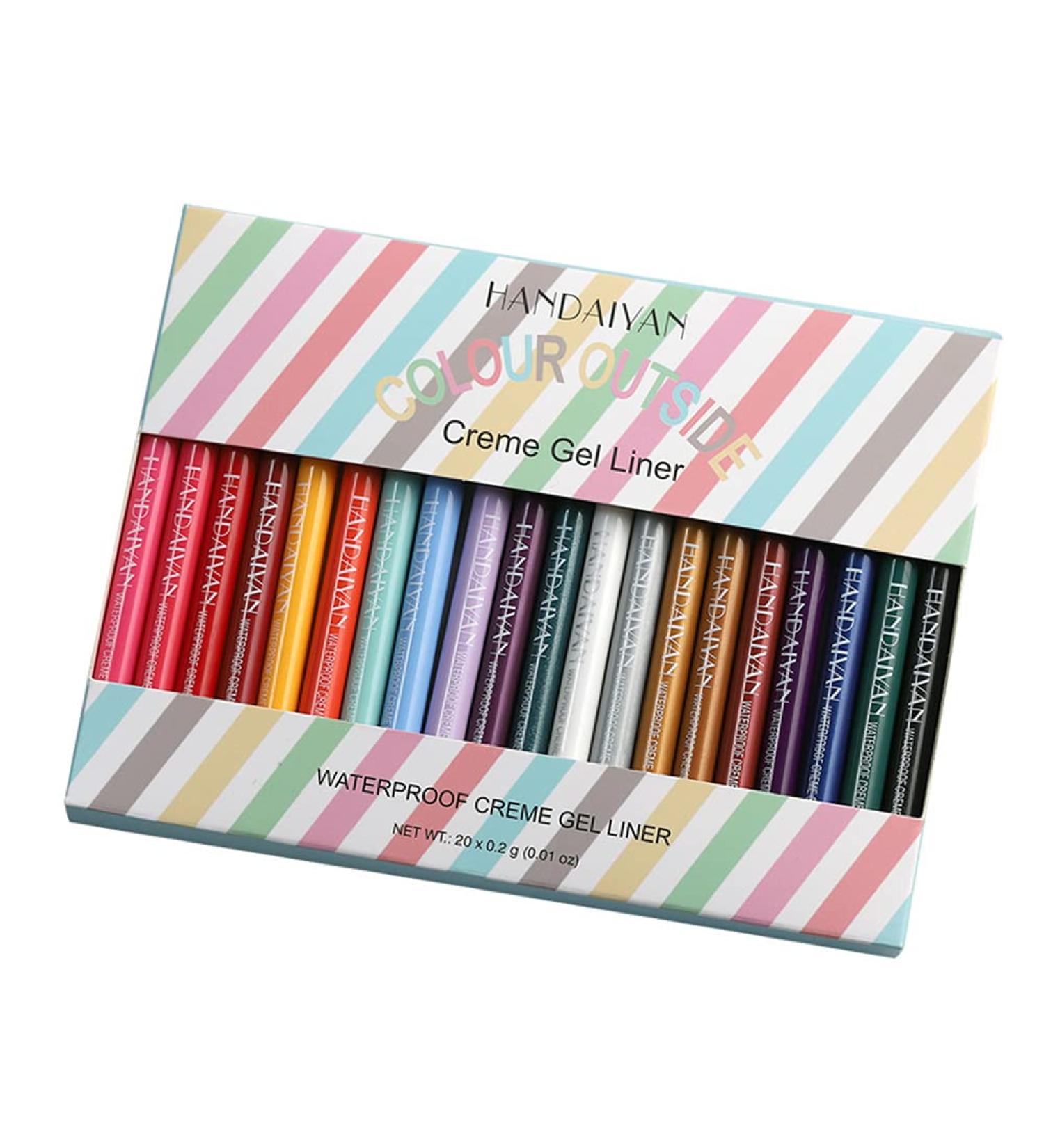 JAWSEU 20 Colors Eyeliner Gel Pen Matte Eyeliner Kit Makeup Liner Gel Pencil Longlasting Waterproof Gel Eyeliner for Eye Makeup 20 Pieces - Buy Online on GoSupps.com