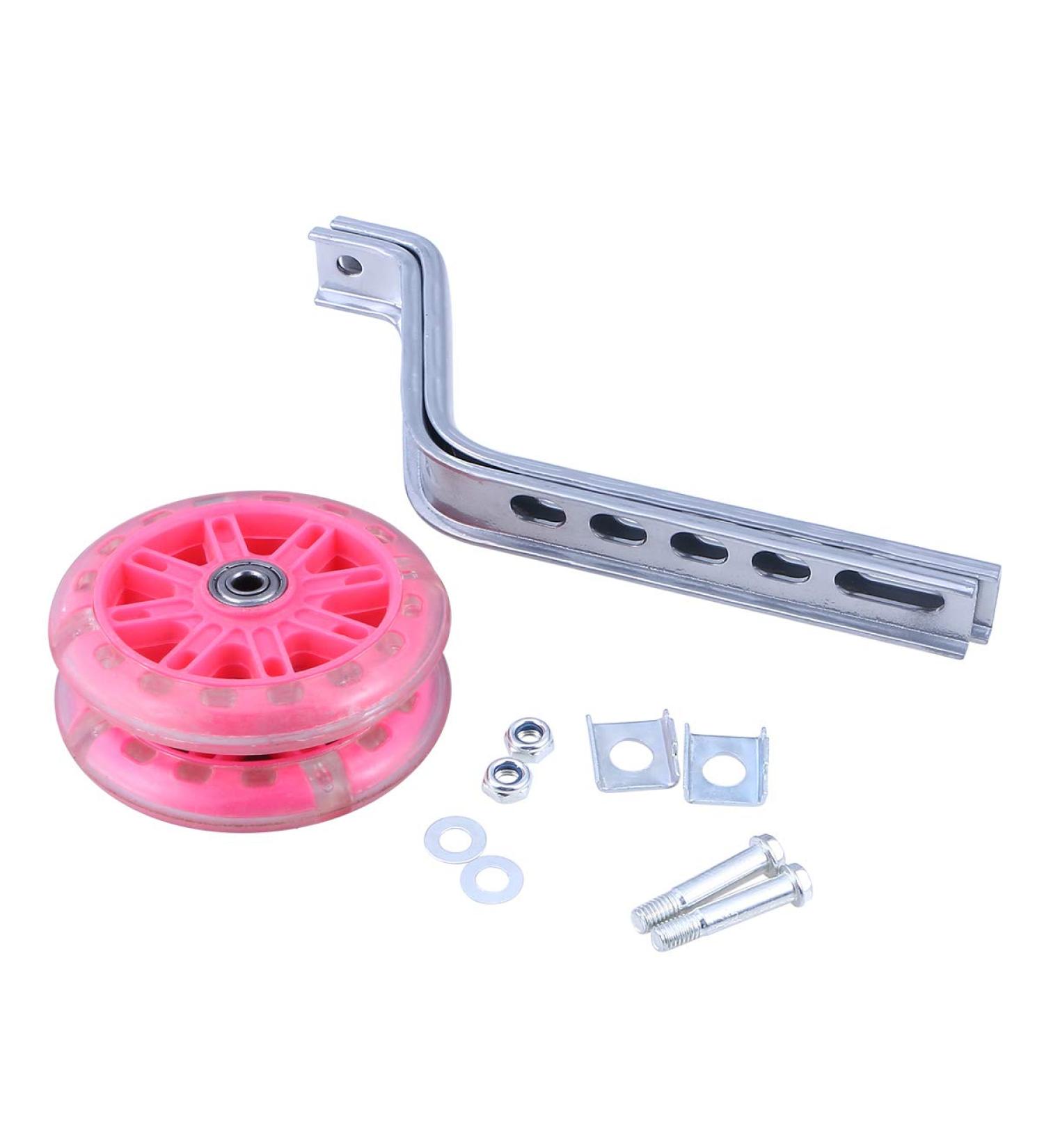BESPORTBLE Kids Bike Training Wheels - Mute Flash Auxiliary Wheel for Balance - Red/Pink - Buy Online on GoSupps.com