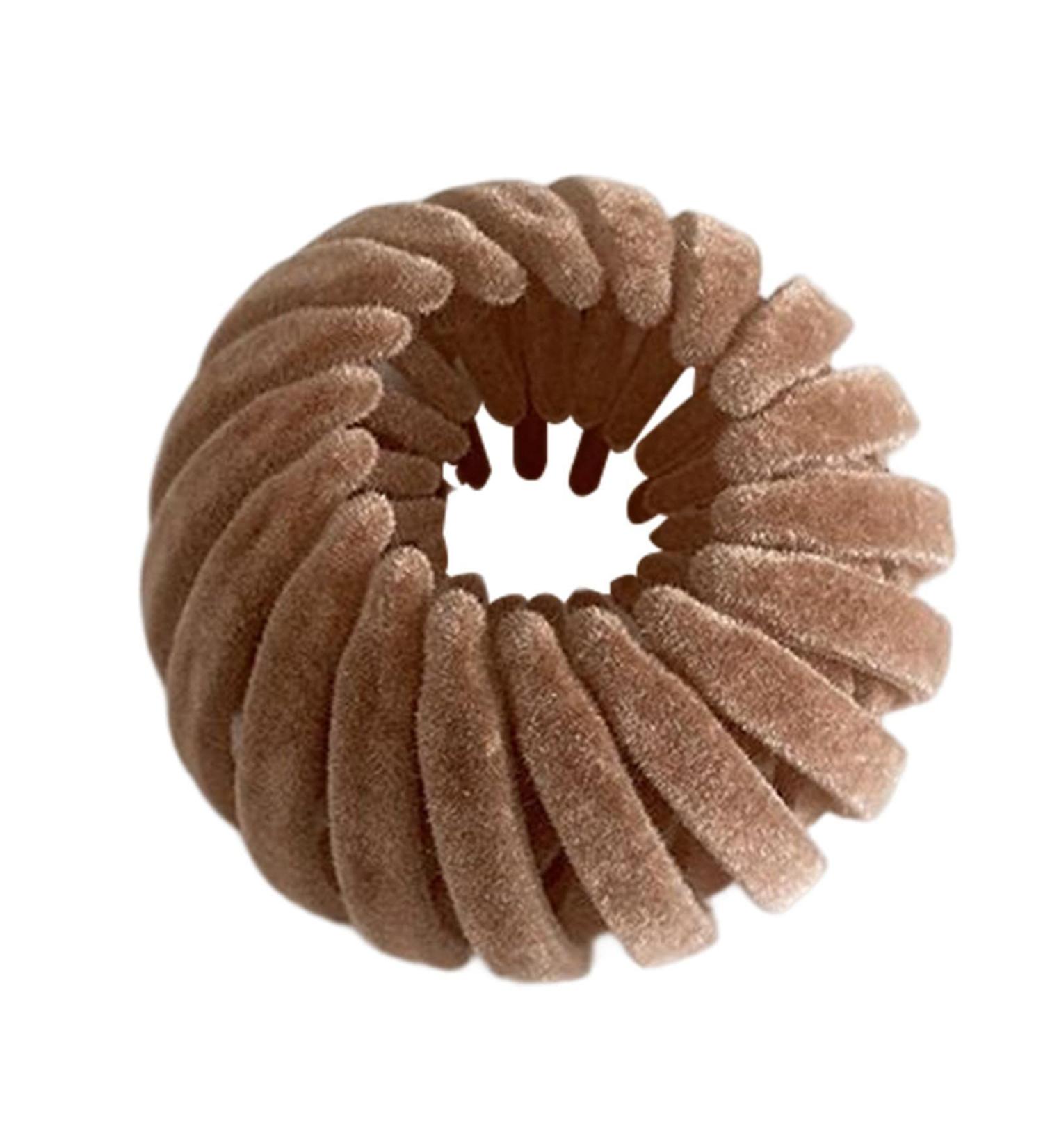 Magic Hair Clips - Korean Lazy Hair Curler Birds Nest Magic Hair Clip | Bird Nest Velvet Magic Hair Clip Slip Proof Women Hair Accessories for Ponytail Bun Hairpin Styling for Makeup Facial Washin Khaki - Buy Online on GoSupps.com