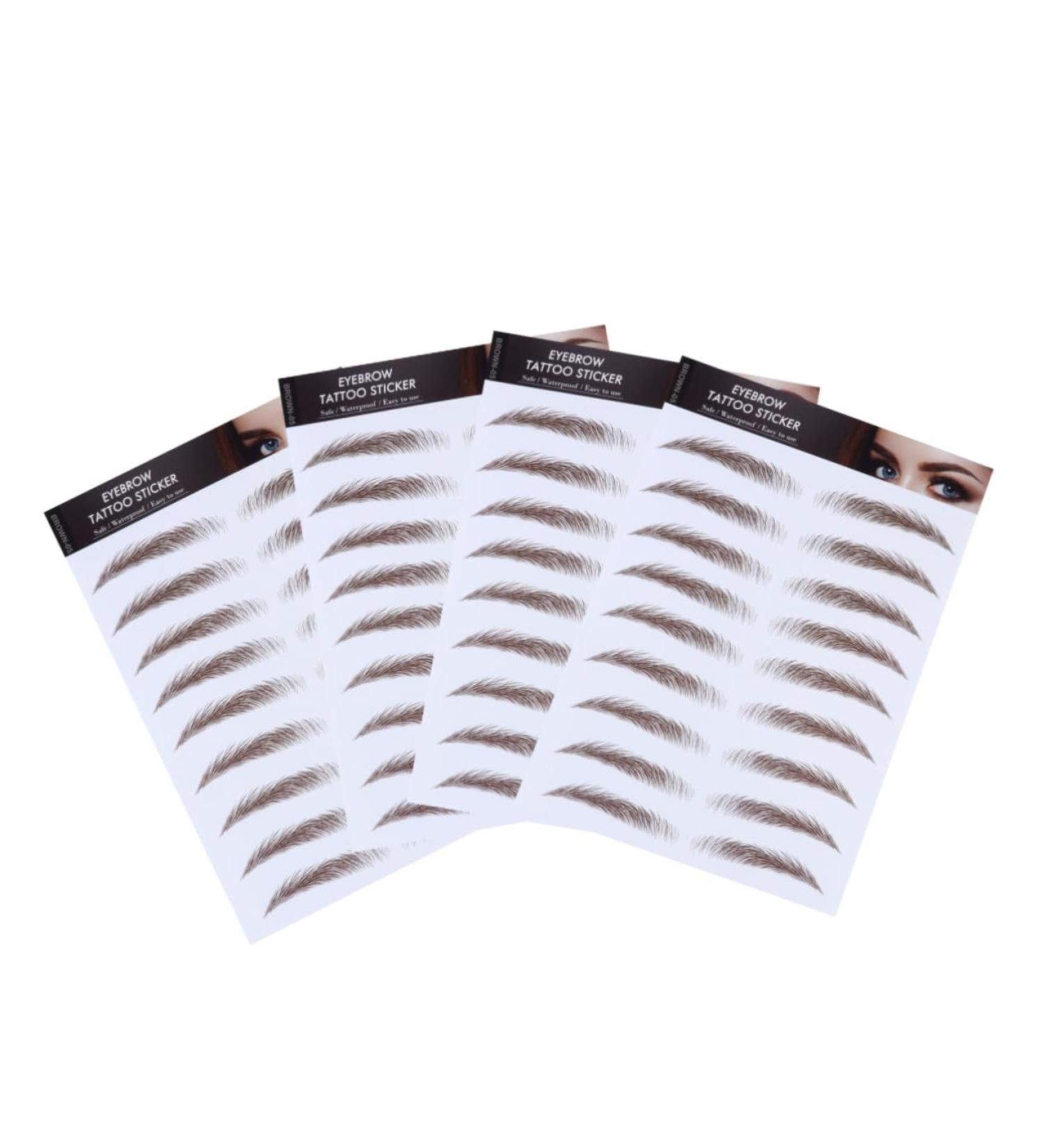 Balacoo 4pcs Eyebrow Stickers Makeup Stickers Hair- Authentic Eyebrows Eyebrow Tool Makeup Tools Cosmetic 4d 1 count (Pack of 1) Brown - Buy Online on GoSupps.com