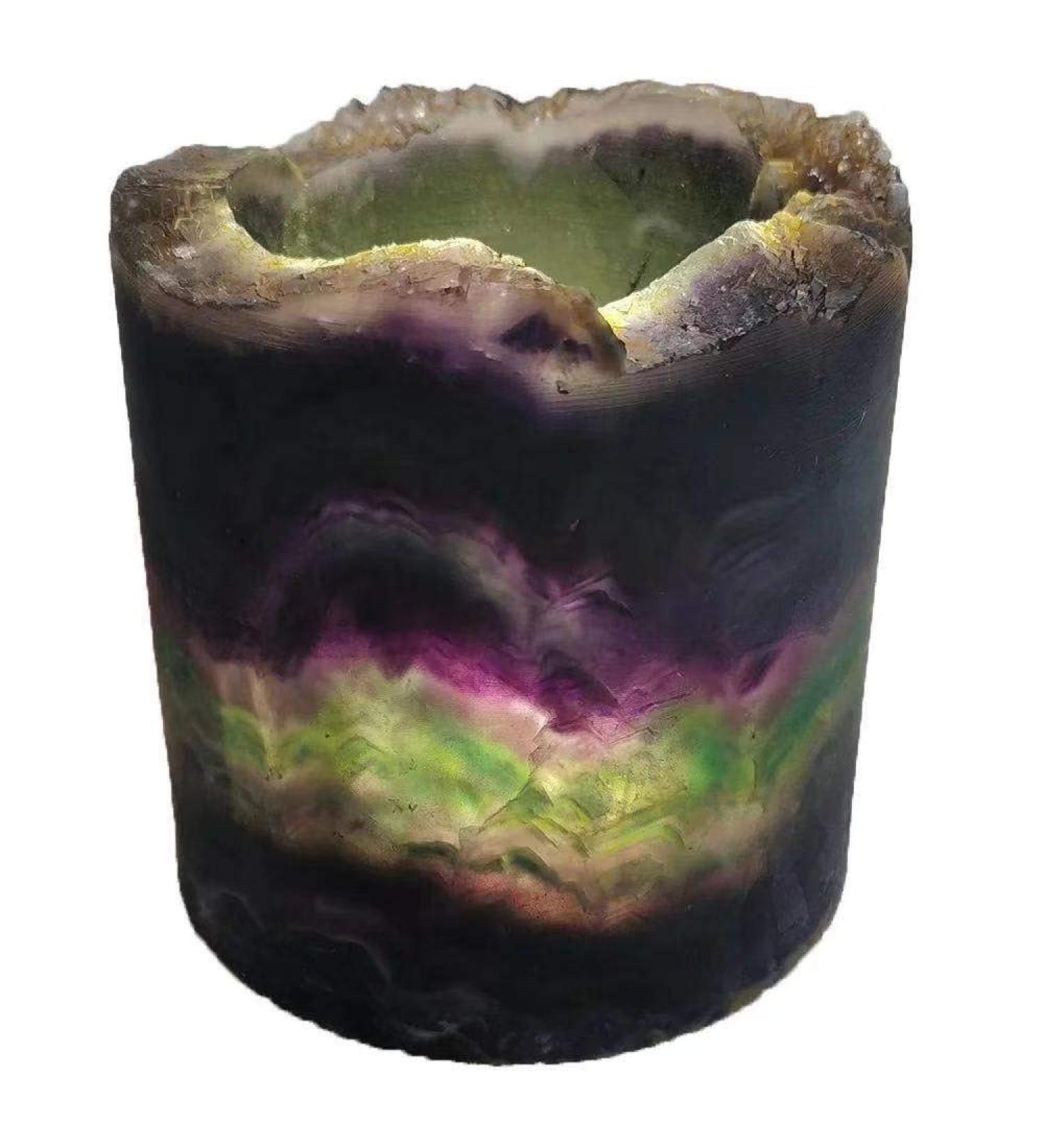 Natural Folk Crafts Wedding Souvenir Gemstone Rainbow Fluorite Cylindrical Crystals Stone 1pc Chakra Reiki Balancing