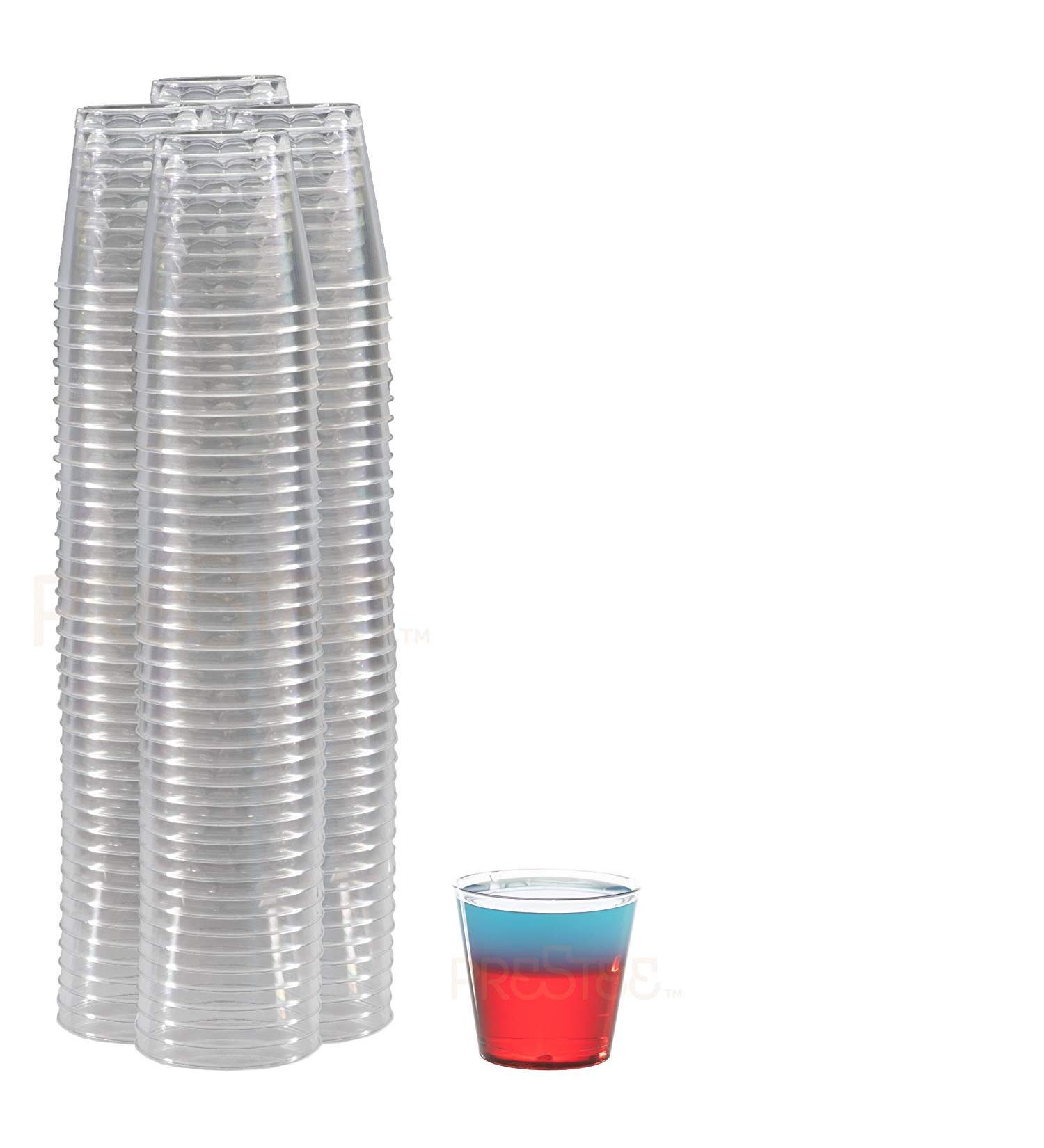 100 Clear Plastic Shot Glasses Bulk 1oz - Party Pack Mini Glass Cups for Events - Disposable & Reusable - Kitchen Supplies - Buy Online on GoSupps.com