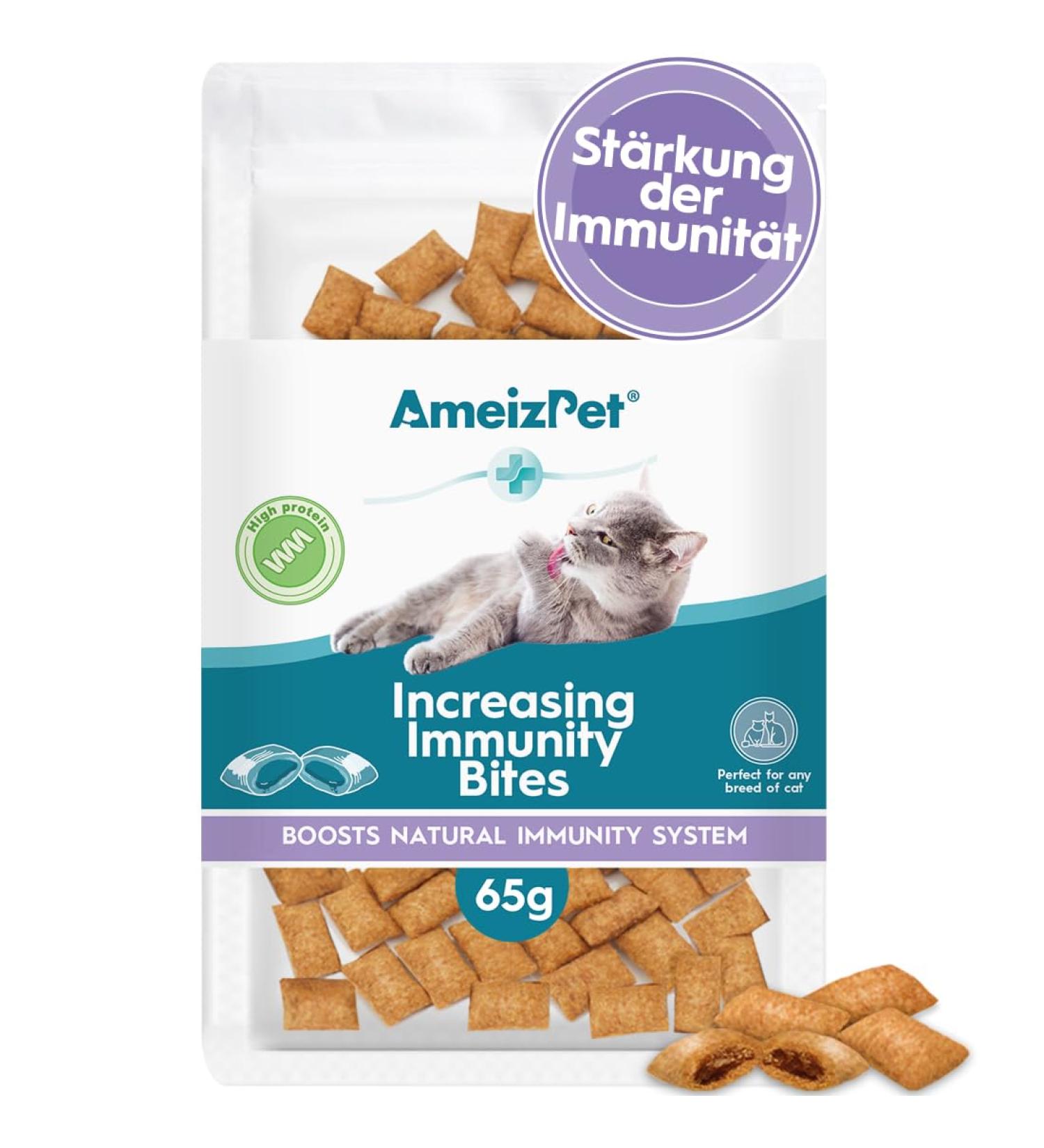 AmeizPet Cat Treats - Immune System Support for Cats | Healthy Vitamin Treats 65g (2.3 oz) - Shop Internationally! - Buy Online on GoSupps.com