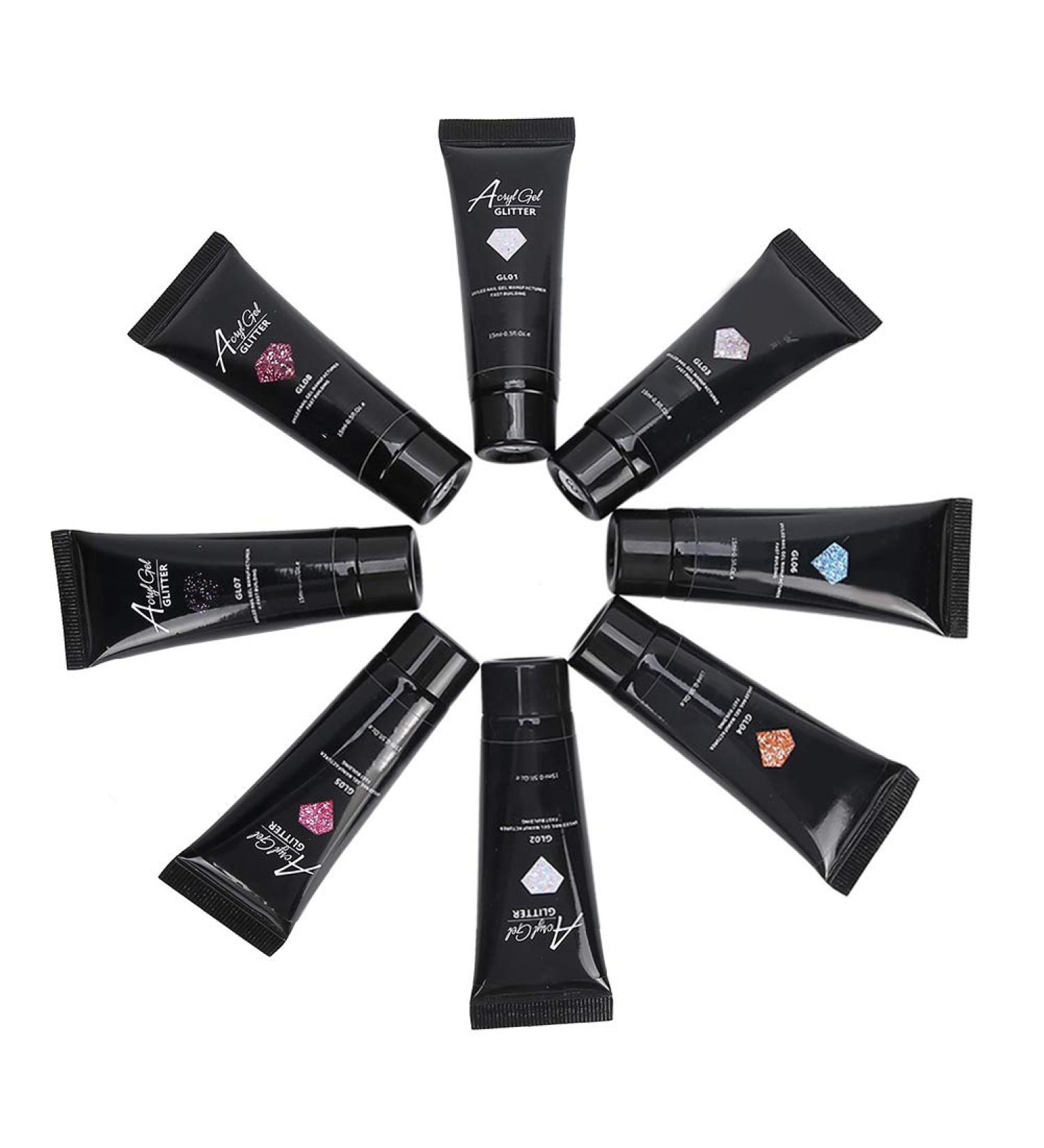 8pcs Nail Extension Gel Kit - Fast Building Gel & Sequins for Perfect Manicure | International Shipping - Buy Online on GoSupps.com