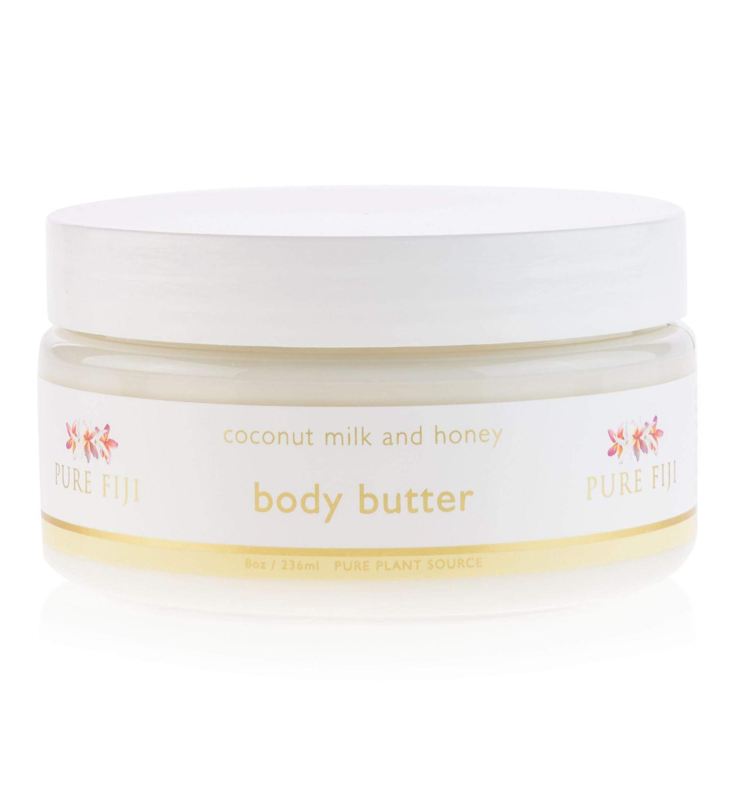 PURE FIJI Coconut Milk and Honey Body Butter - 8oz Moisturizer with Natural Oils & Vitamin E for Dry Skin - Buy Online on GoSupps.com