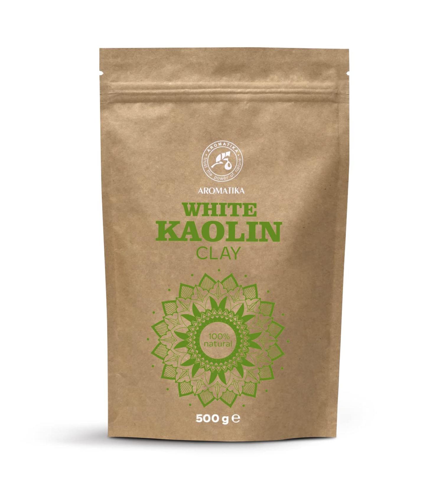 White Clay Powder (Kaolin) 500g - Natural Facial Cleanser & Hair Care | Pure Kaolin Clay for Masks & Peeling - Buy Online on GoSupps.com