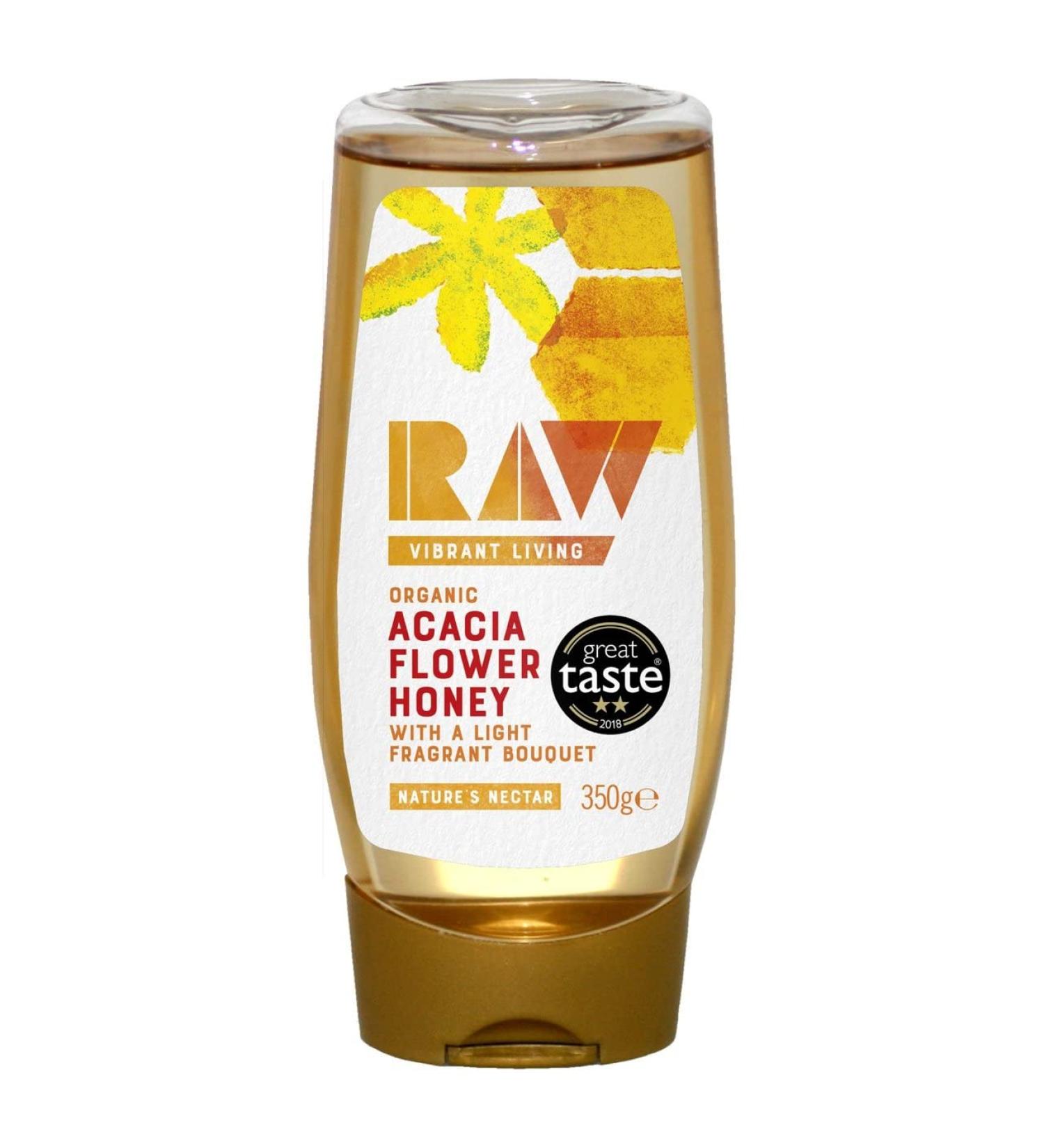 Organic Acacia Flower Honey 350g - Raw, Vibrant Living | Buy Online - Buy Online on GoSupps.com
