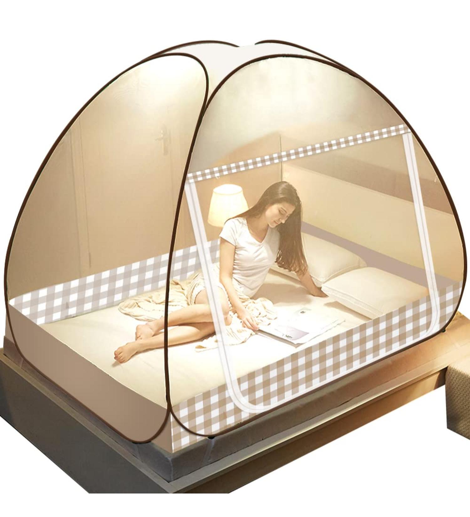 Pop Up Mosquito Net for Full to King Size Bed - Foldable, Portable, Large 72 x 78 x 59 inch - Ideal for Baby and Adults - Buy Online on GoSupps.com
