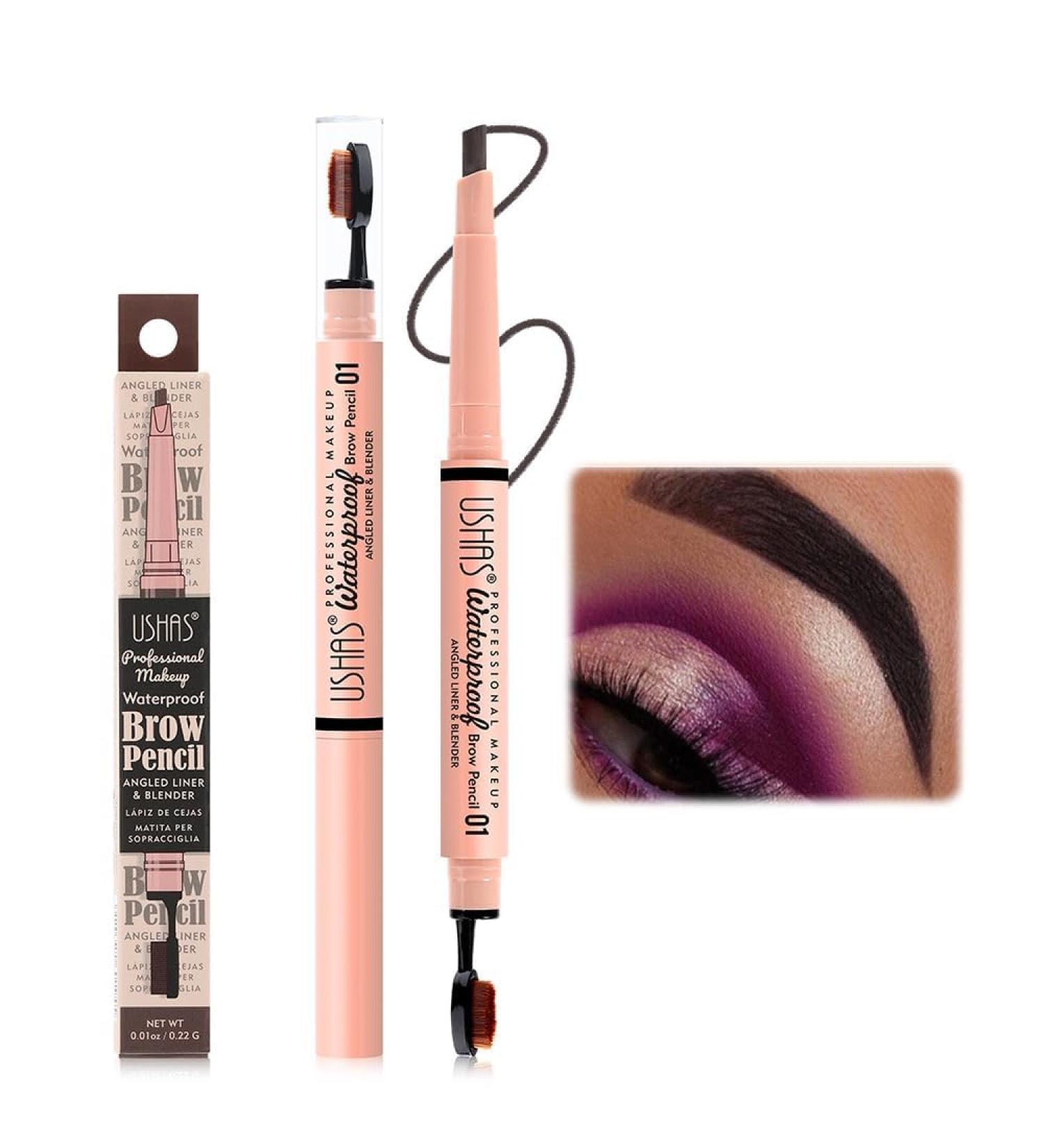 Double Ended Eyebrow Pencil With Replacement Tip Eyebrow Definer Pencil Micro Percision Tip Natural Looking Waterproof No Need To Sharpen And Not Easy To Fade Eyebrow Pencil (01 Black) - Buy Online on GoSupps.com