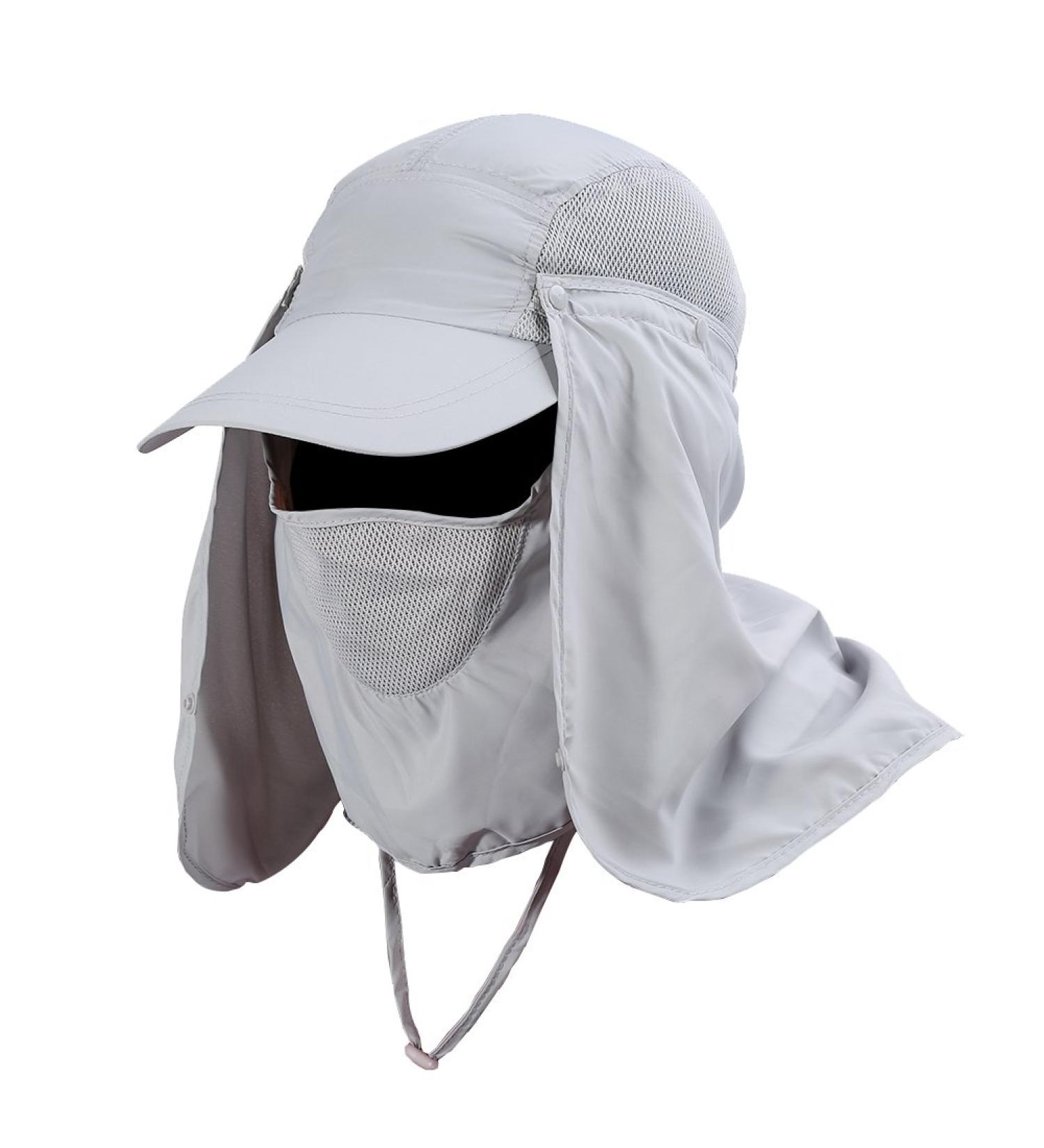 Vgeby Sonnenhut with Neck Protection | UV Protection Outdoor Sun Hat for Cycling Hiking & Fishing - Unisex Gray Cap - Buy Online on GoSupps.com