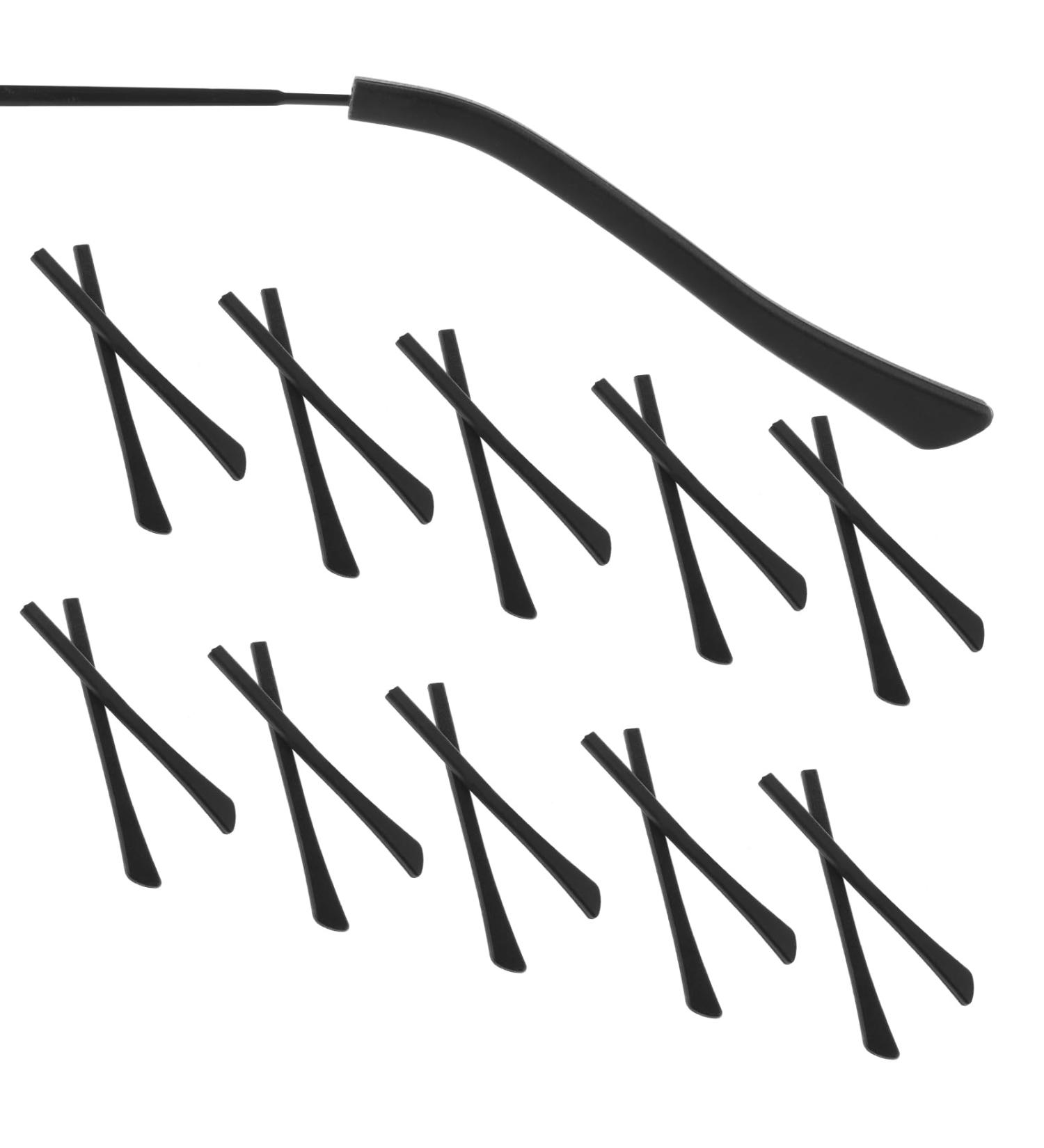 Silicone Anti-Slip Coatings for Glasses - 10 Pairs Slipproof End Tips & Hose Sleeves (Black) - Buy Online on GoSupps.com